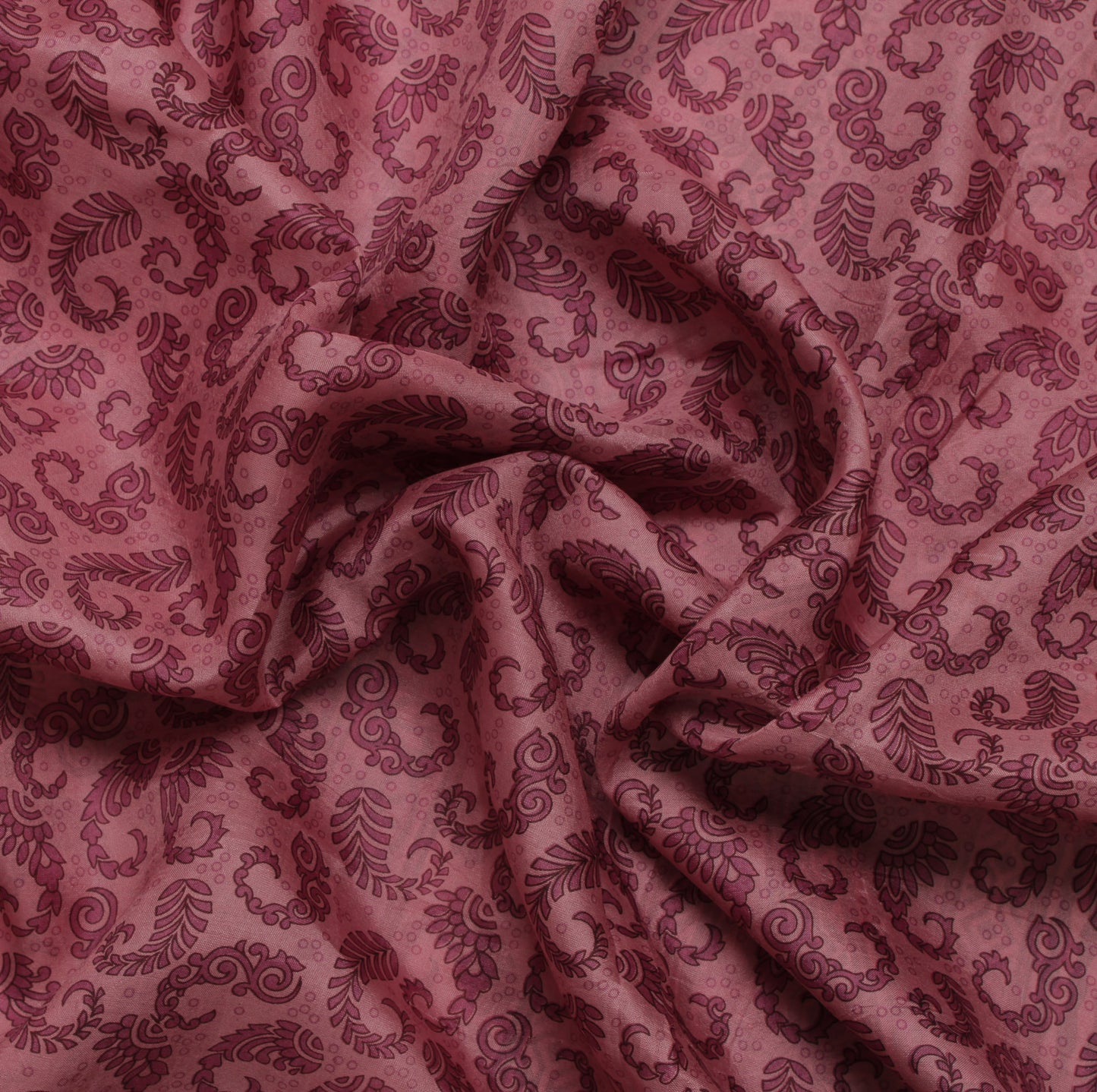 Sushila Vintage Mauve Saree 100% Pure Silk Printed Paisley 5 Yard  Craft Fabric