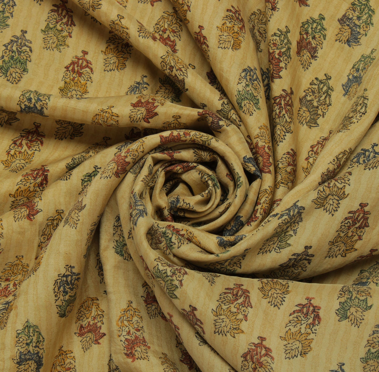 Sushila Vintage Cream Saree 100% Pure Silk Printed Floral Soft Craft Fabric