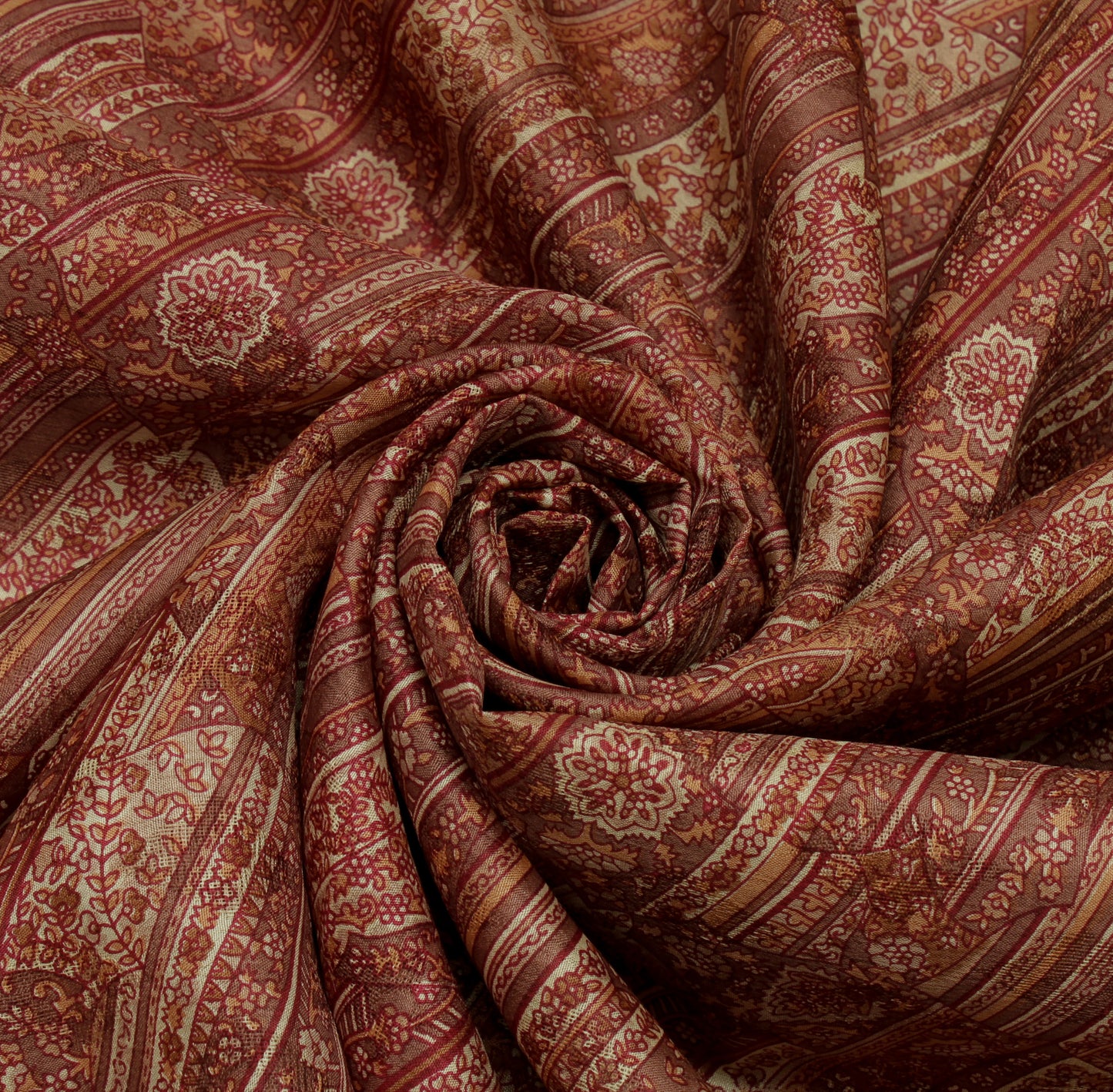 Sushila Vintage Brown Saree 100% Pure Silk Printed Printed Soft Craft Fabric