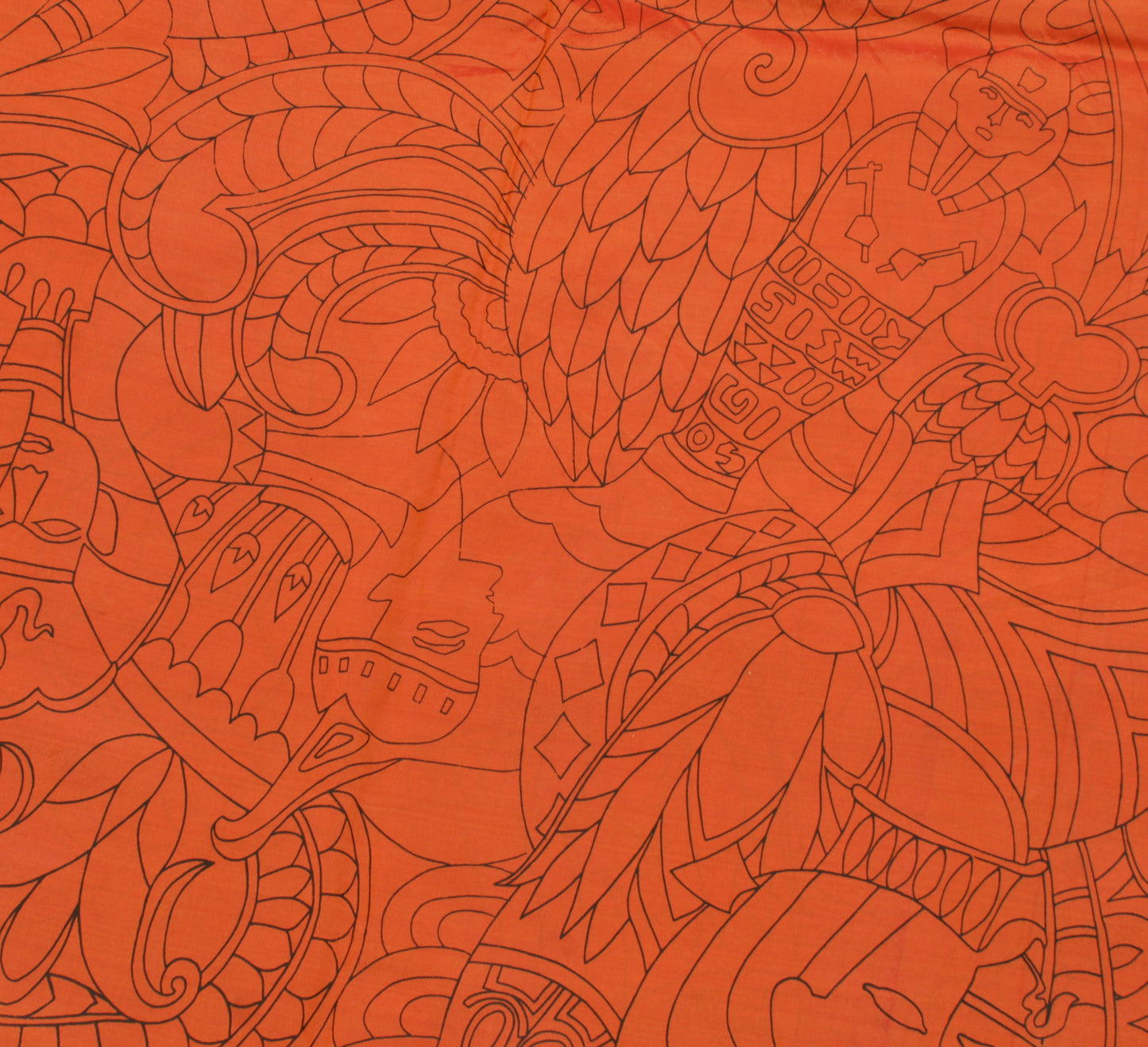 Sushila Vintage Rust Indian Saree 100% Pure Silk Printed Human Soft Craft Fabric