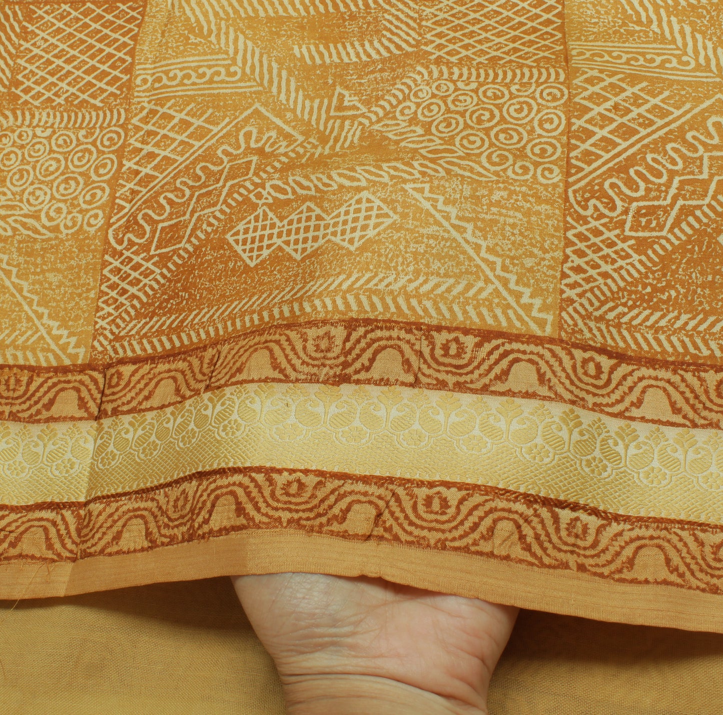 Sushila Vintage Indian Saree 100% Pure Silk Printed Soft Craft 5 Yard Fabric