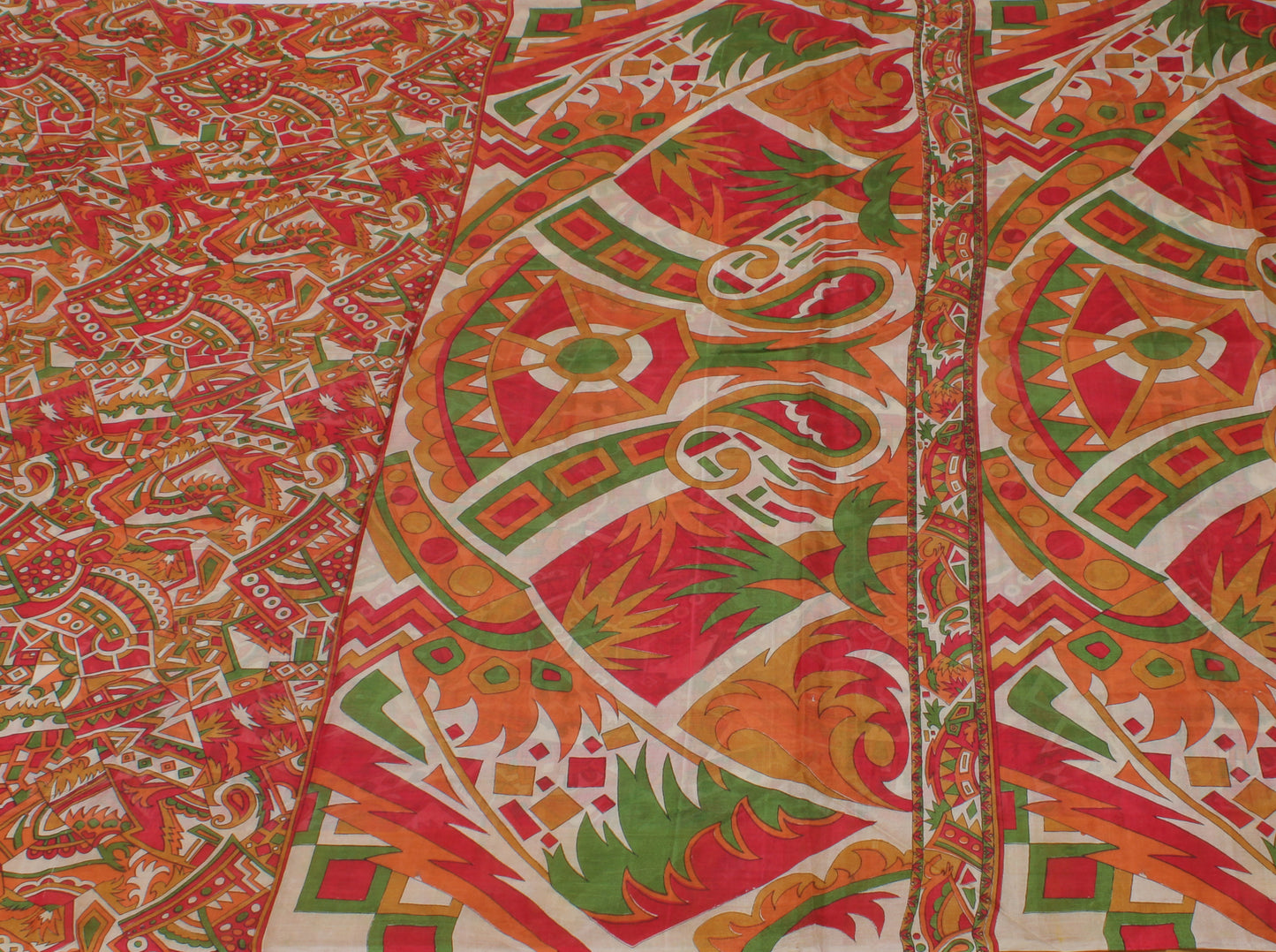 Sushila Vintage Indian Saree 100% Pure Silk Printed Soft Craft 5 Yard Fabric