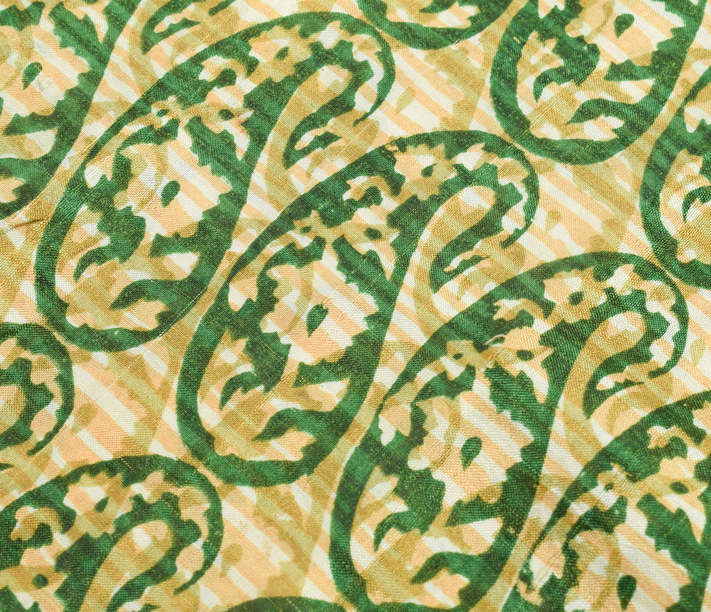 Sushila Vintage Indian Saree 100% Pure Silk Printed Paisley Soft Craft Fabric