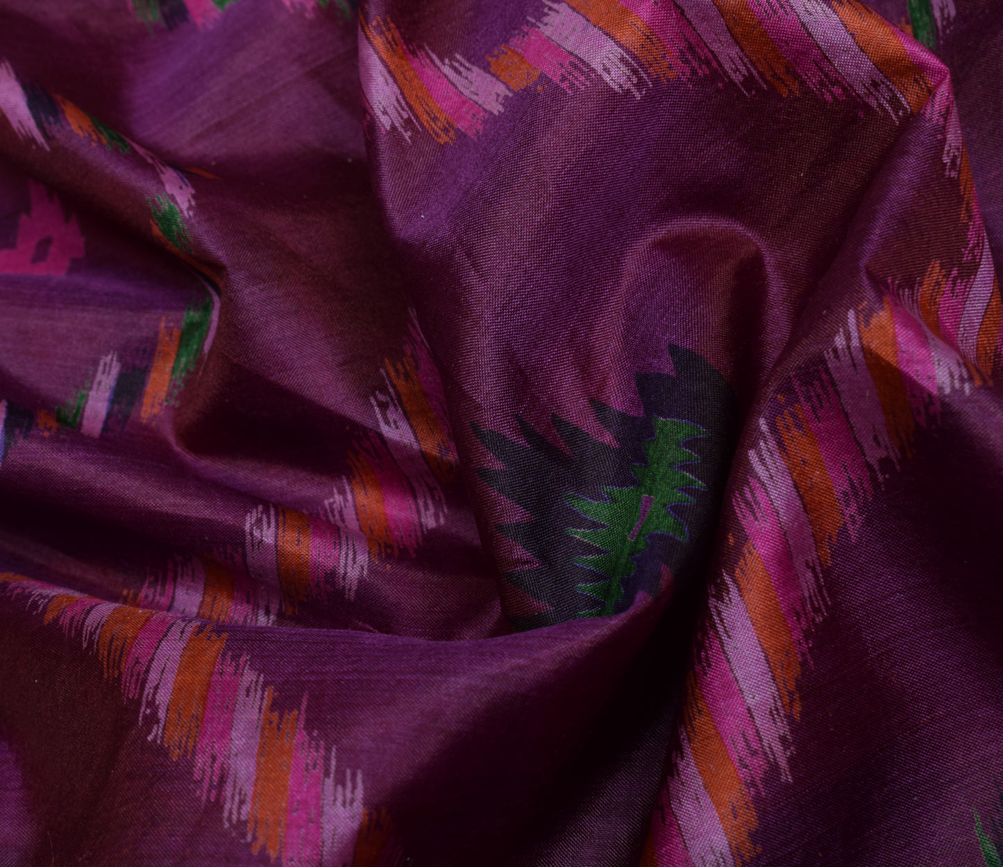 Sushila Vintage Purple Saree 100% Pure Silk Printed 5 Yard Soft Craft Fabric