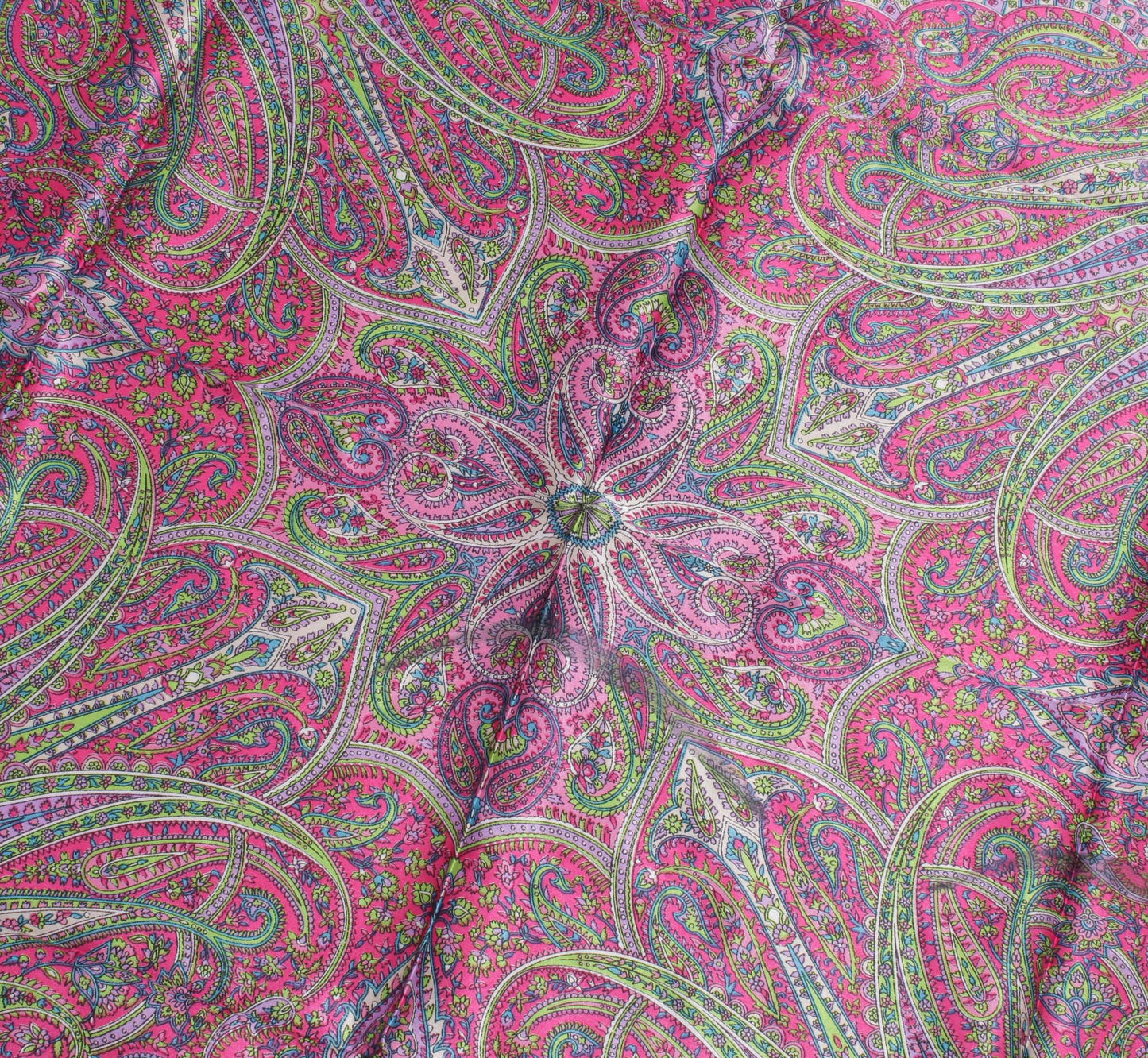 Sushila Vintage Pink Women Scarf Blend Silk Printed Paisley Stole 39" x 38"