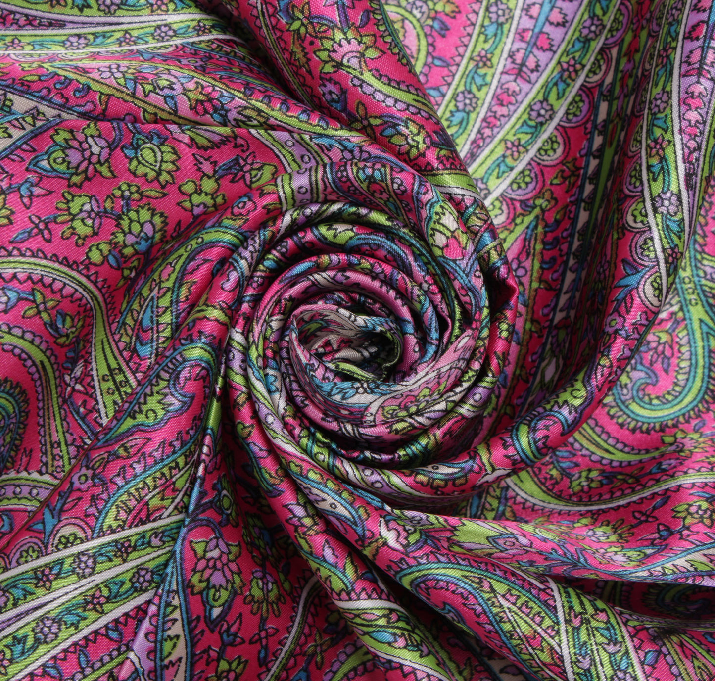 Sushila Vintage Pink Women Scarf Blend Silk Printed Paisley Stole 39" x 38"