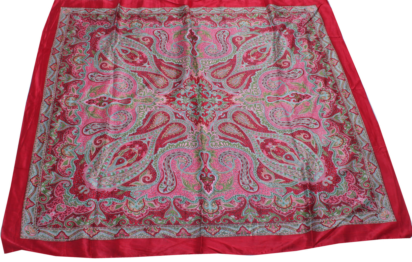 Sushila Vintage Pink  Women Scarf Blend Silk Printed Floral Stole 39" x 38"