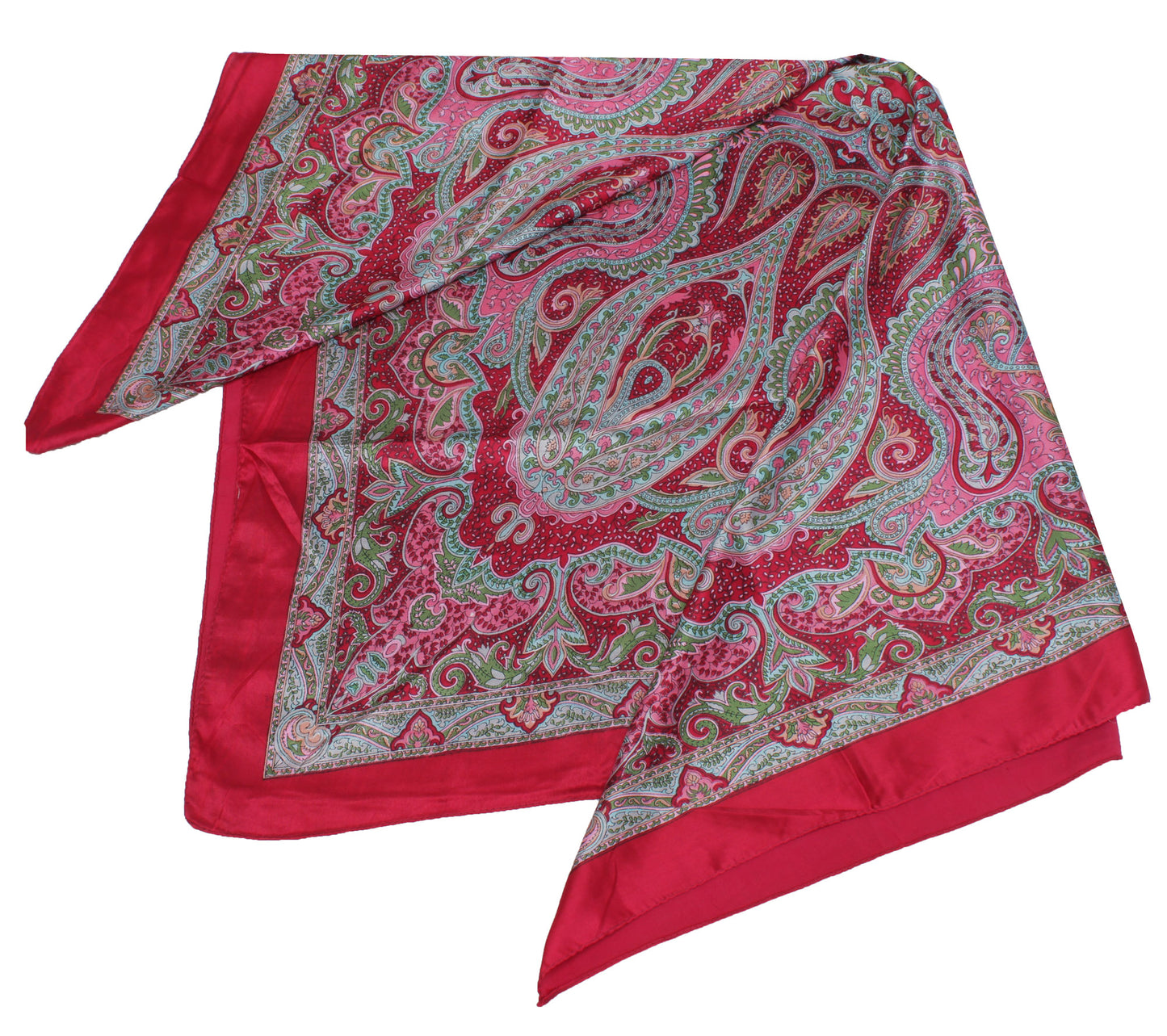 Sushila Vintage Pink  Women Scarf Blend Silk Printed Floral Stole 39" x 38"