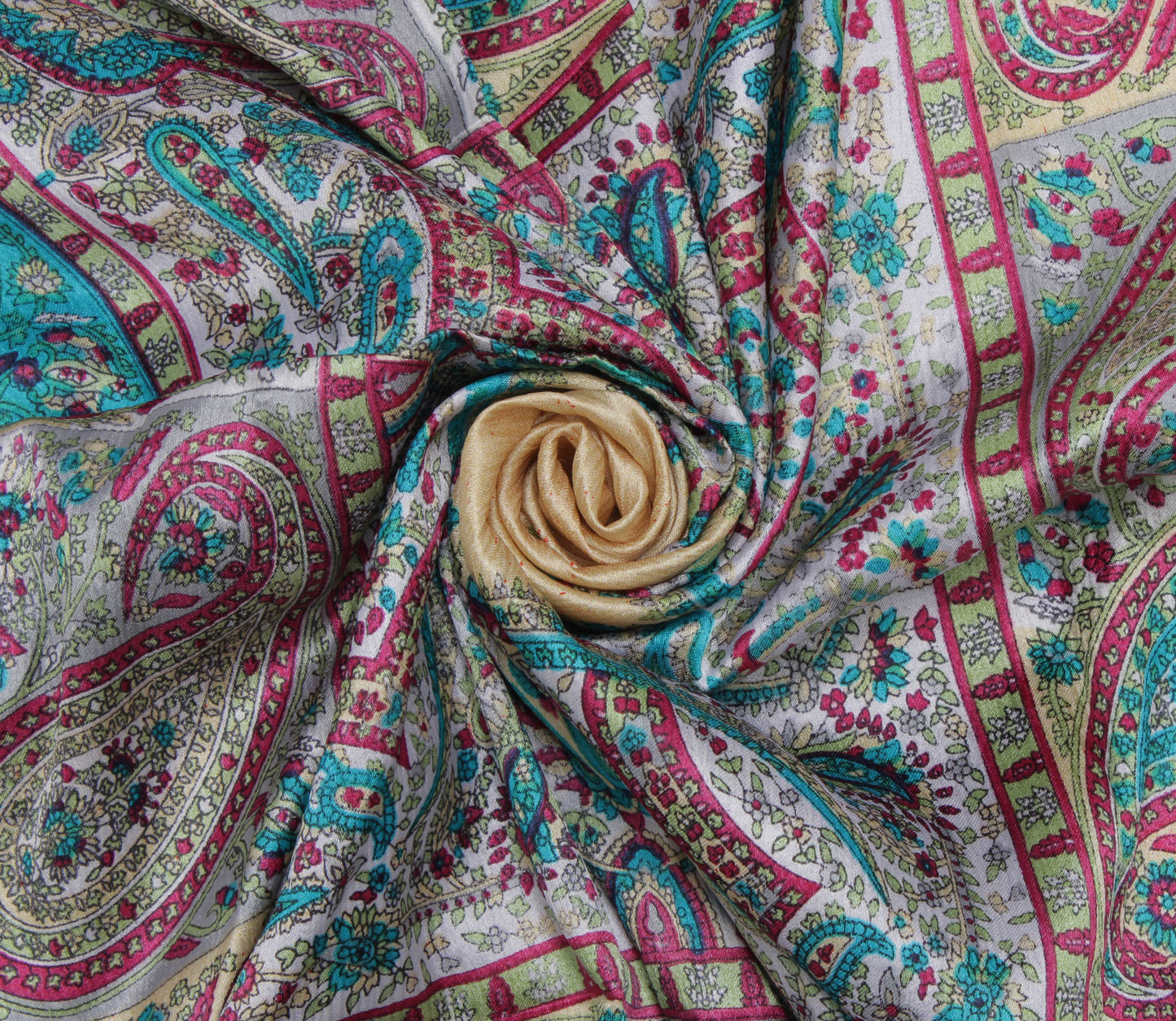 Sushila Vintage Indian Women Scarf Blend Silk Printed Paisley Stole 36" x 36"