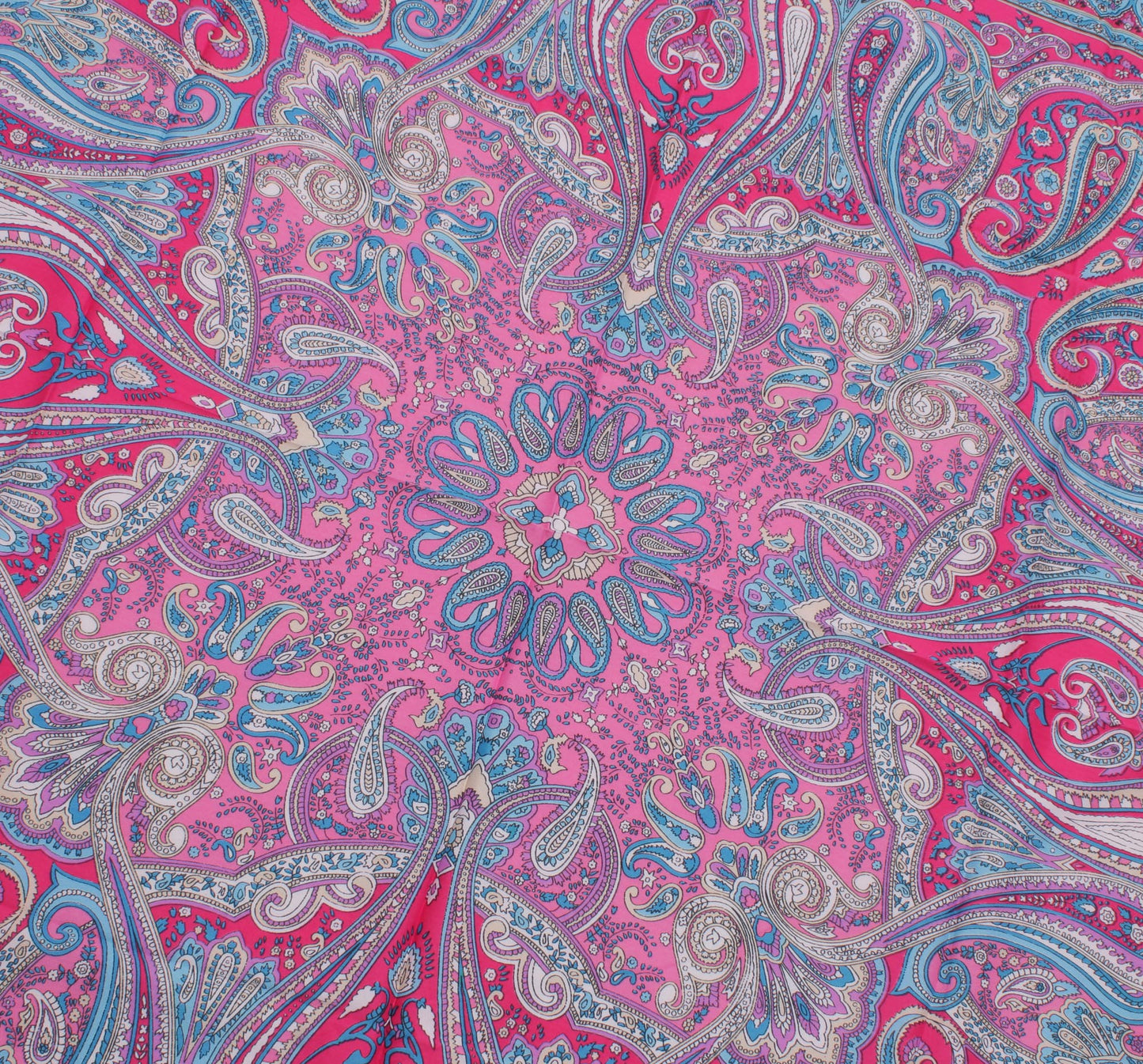 Sushila Vintage Pink Women Scarf Blend Silk Printed Paisley Stole 40" x 37"