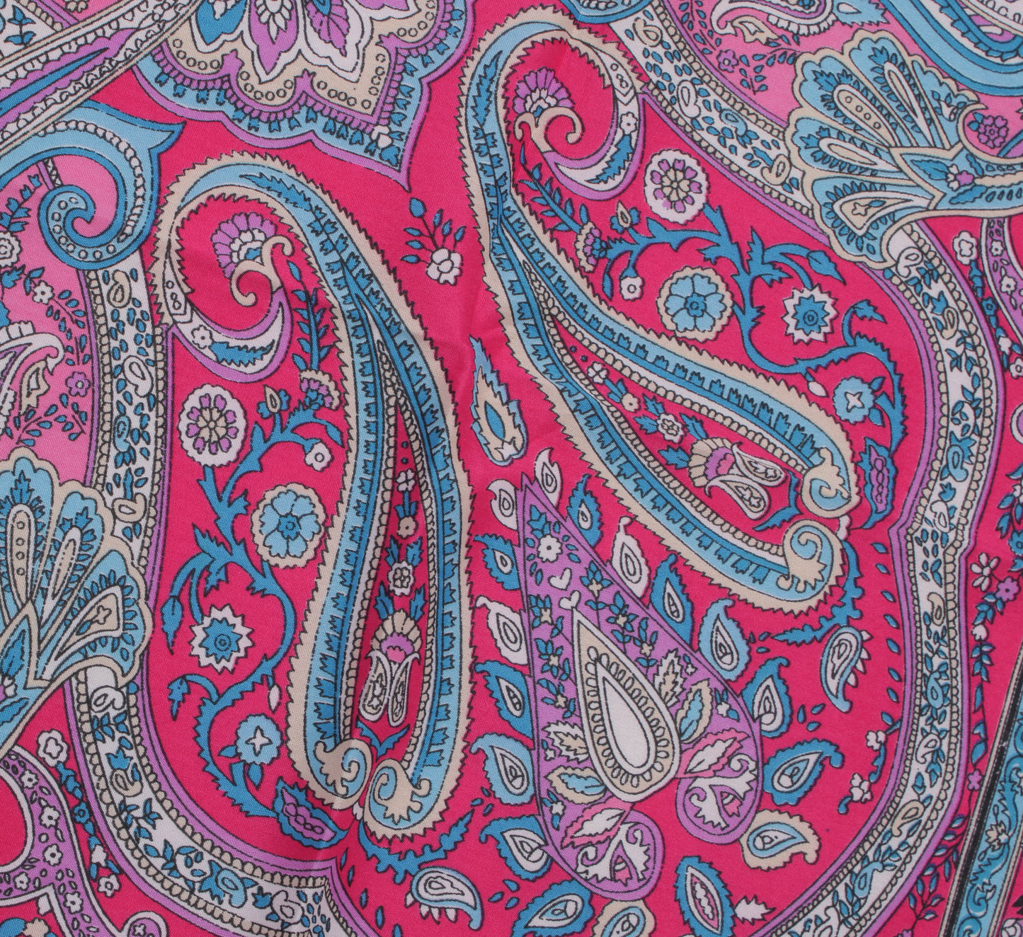 Sushila Vintage Pink Women Scarf Blend Silk Printed Paisley Stole 40" x 37"