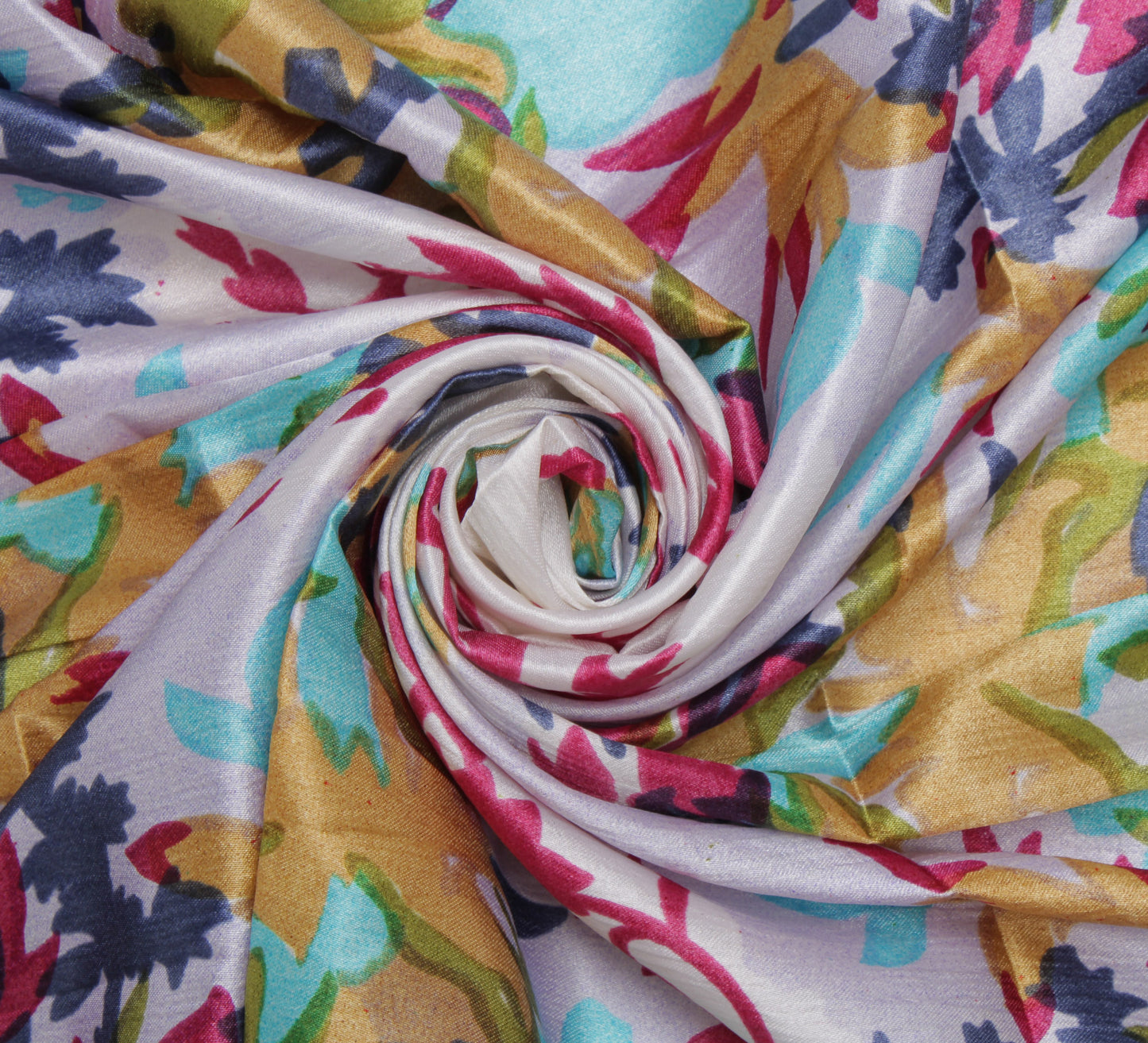 Sushila Vintage Indian Women Scarf Blend Satin Printed Floral Stole 37" x 36"