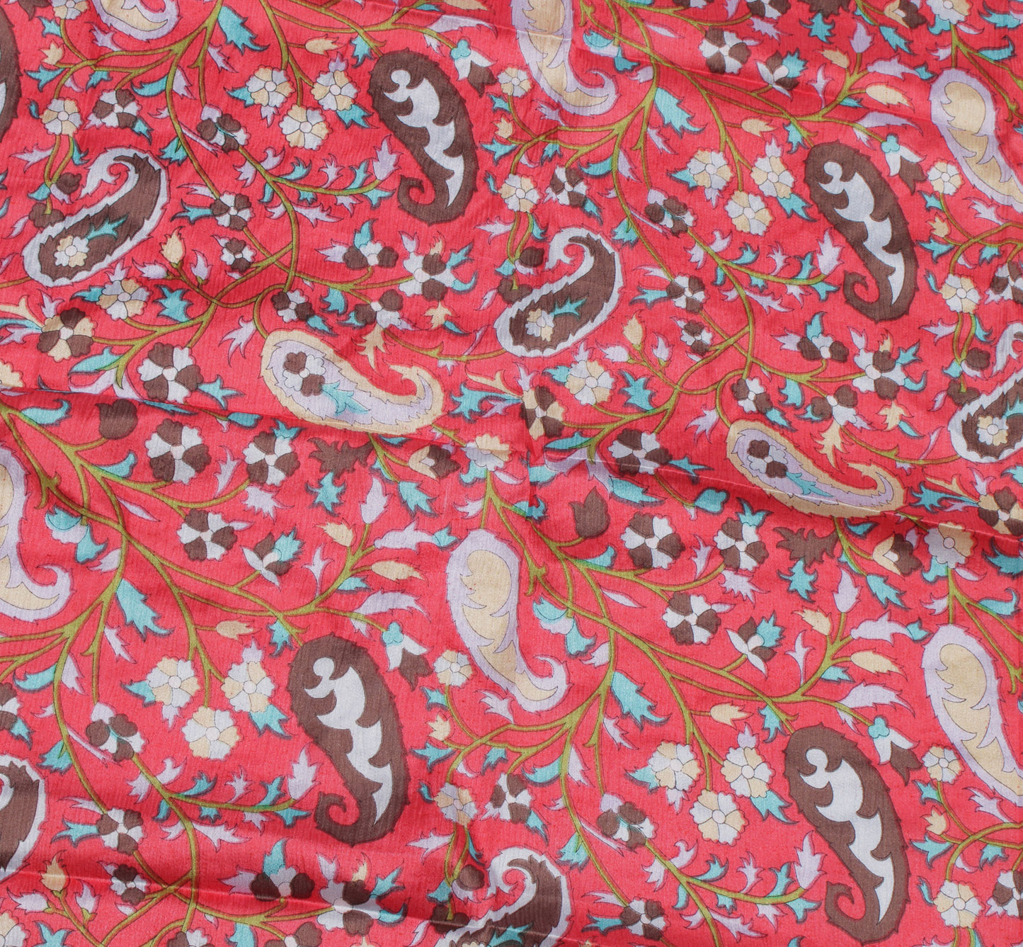 Sushila Vintage Peach Women Scarf Blend Stain Printed Paisley Stole 37" x 35"