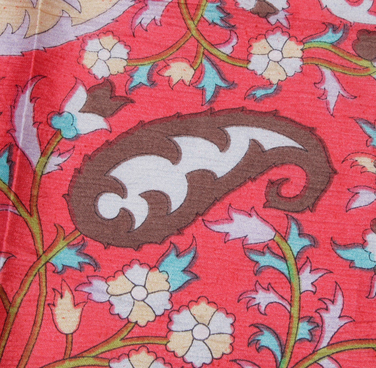 Sushila Vintage Peach Women Scarf Blend Stain Printed Paisley Stole 37" x 35"