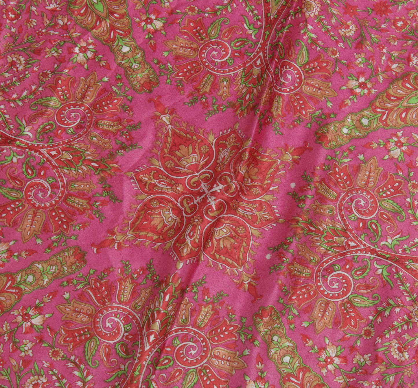 Sushila Vintage Magenta Women Scarf Blend Silk Printed Floral Stole 37" x 37"