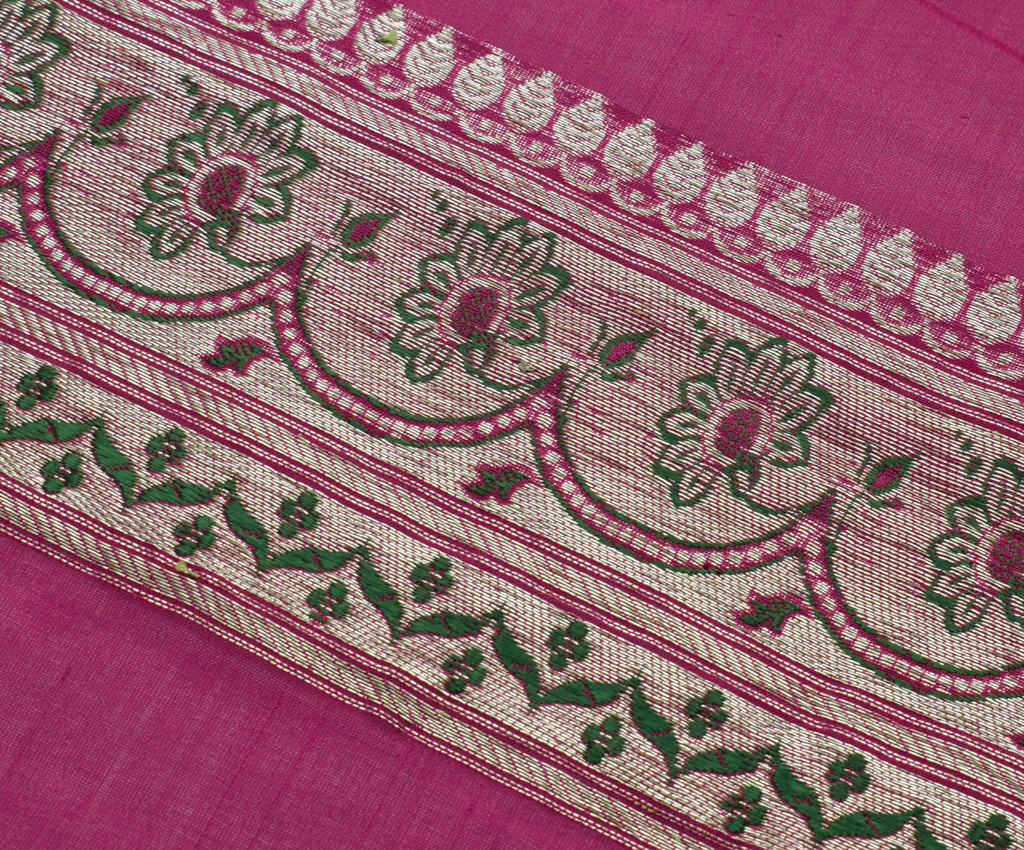 Sushila Vintage Pink Sari Remnant Scrap 100% Pure Silk Woven Craft Fabric