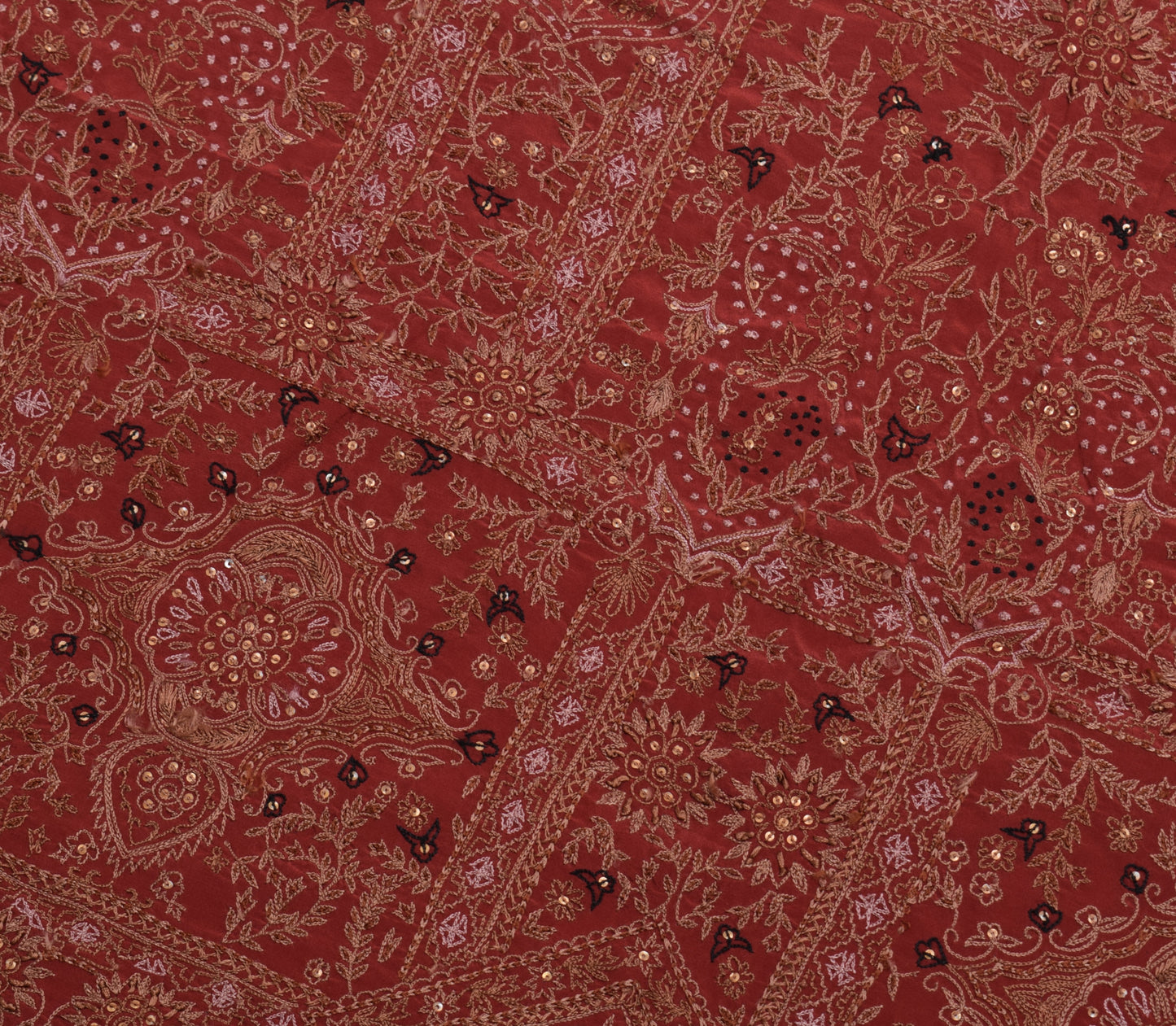 Sushila Vintage Silk Sari Remnant Scrap Multi Purpose Embroidered Craft Fabric