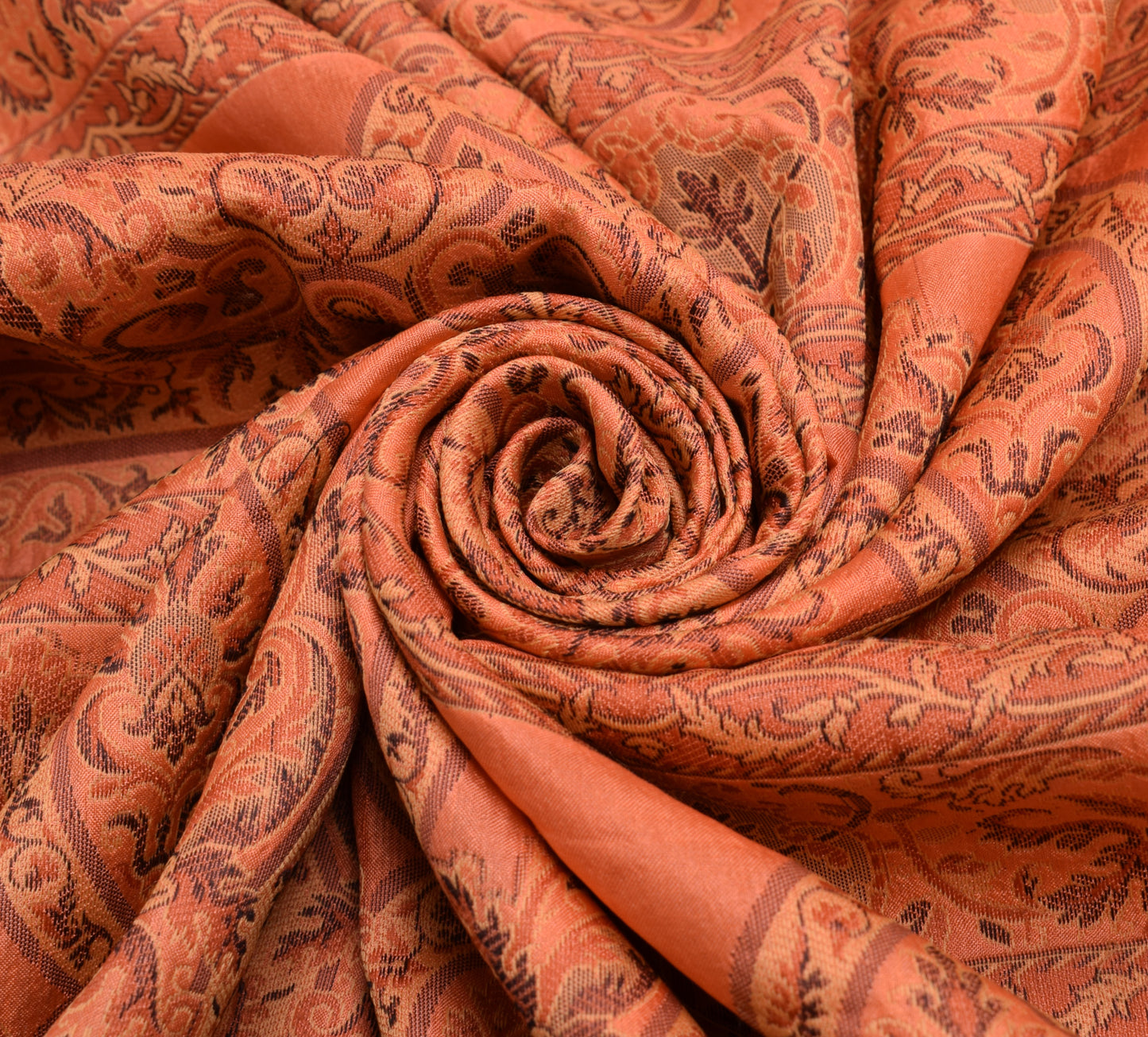 Sushila Vintage Peach Sari Remnant Scrap Multi Purpose Silk Woven Craft Fabric