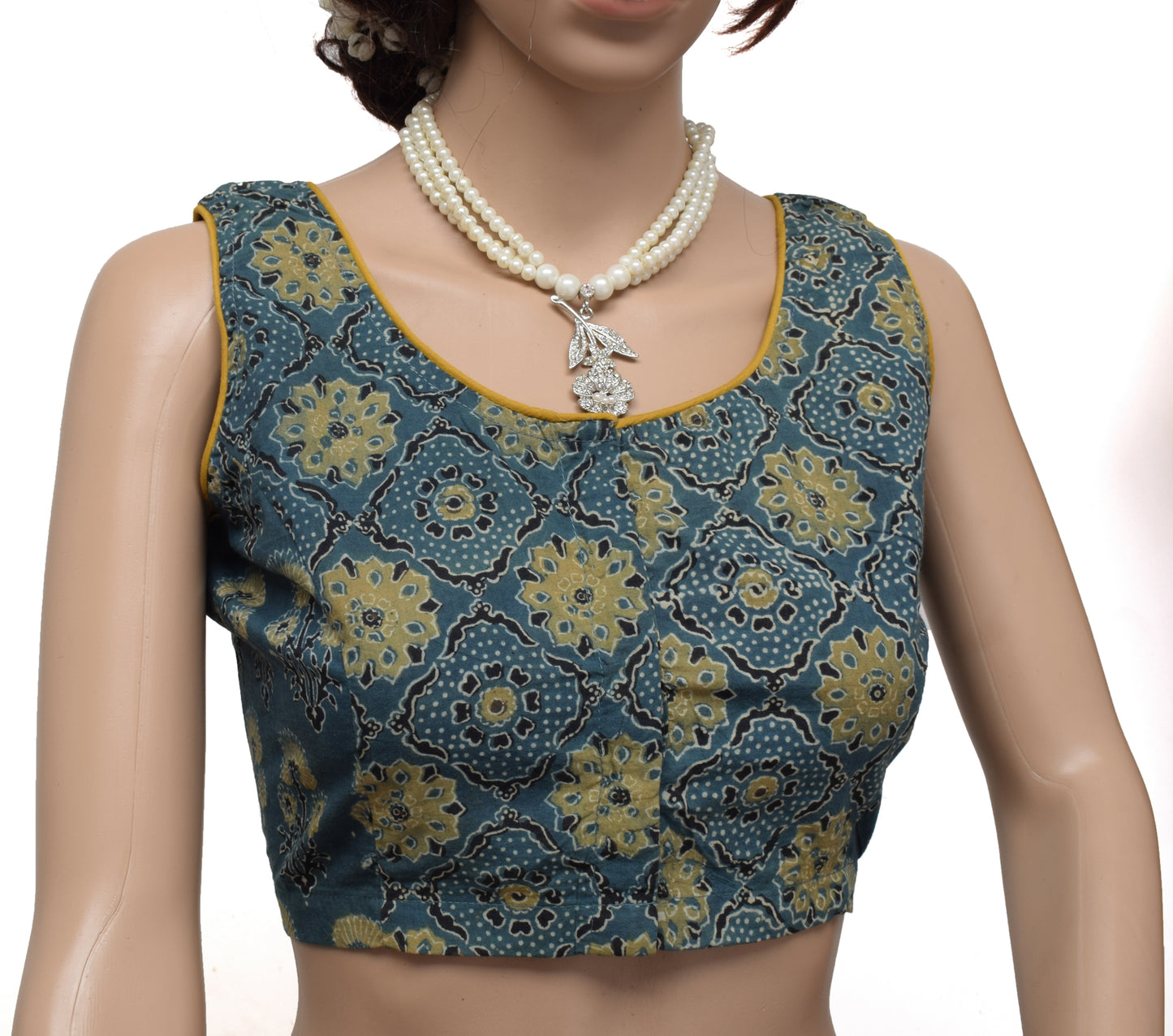 Sushila New Top Readymade Stitched Sari Blouse 100% Pure Cotton Printed Choli