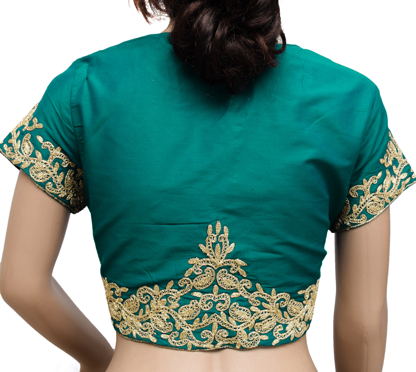 Sushila Vintage Rama Green Branded Readymade Stitched Sari Embroidered Blouse