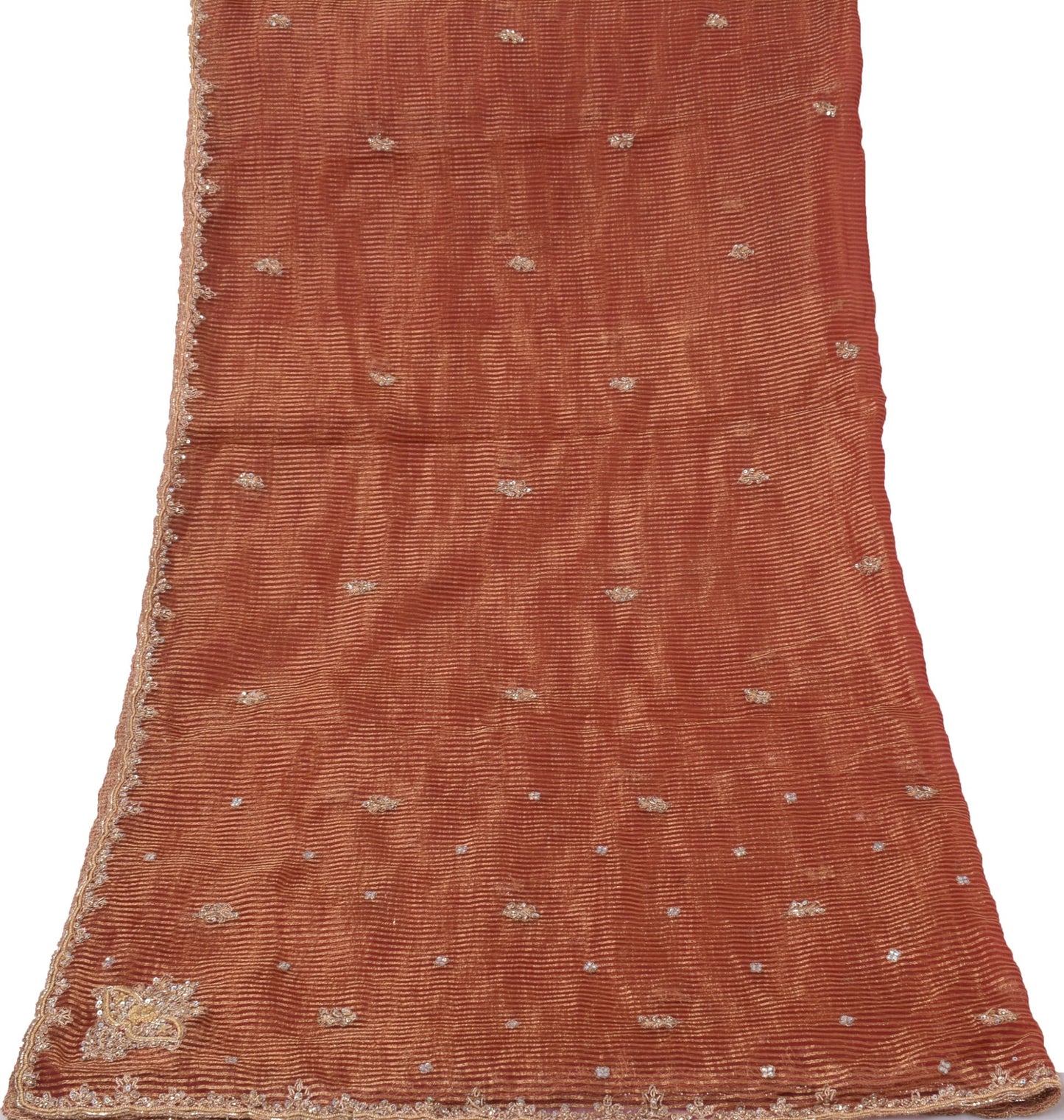 Sushila Vintage Dupatta Blend Tissue Silk Hand Beaded Zardozi Woven Long Stole