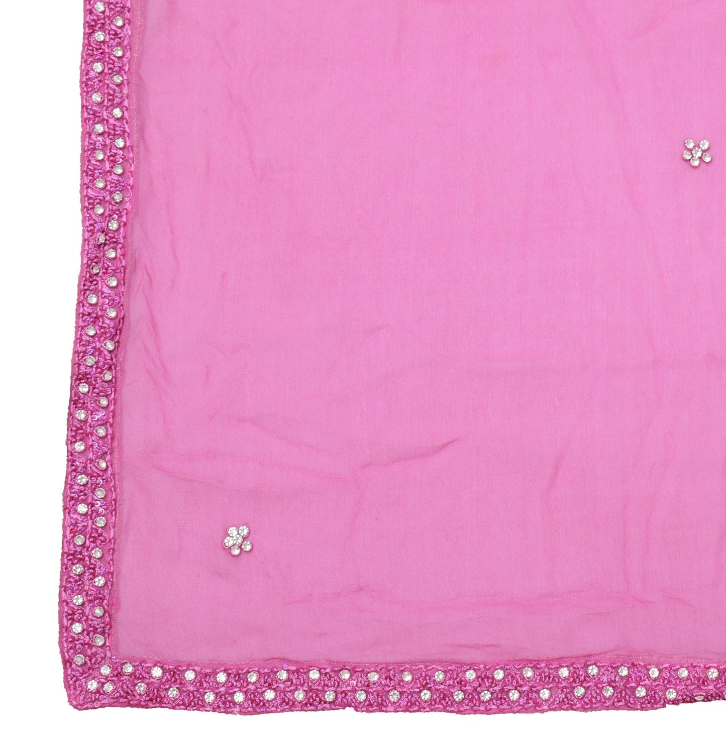 Sushila Vintage Pink Dupatta Pure Georgette Silk Embroidered Long Stole Scarves