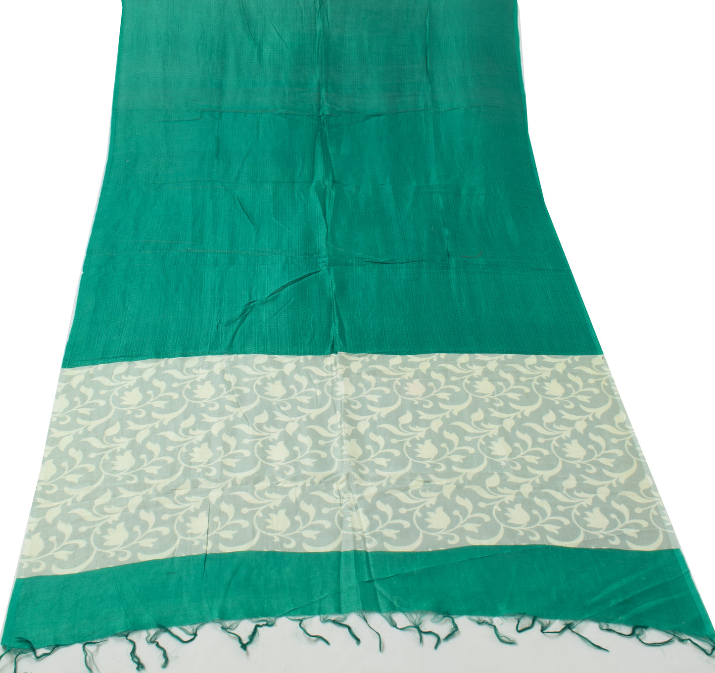 Sushila Vintage Green Dupatta Pure Cotton Printed Long Stole