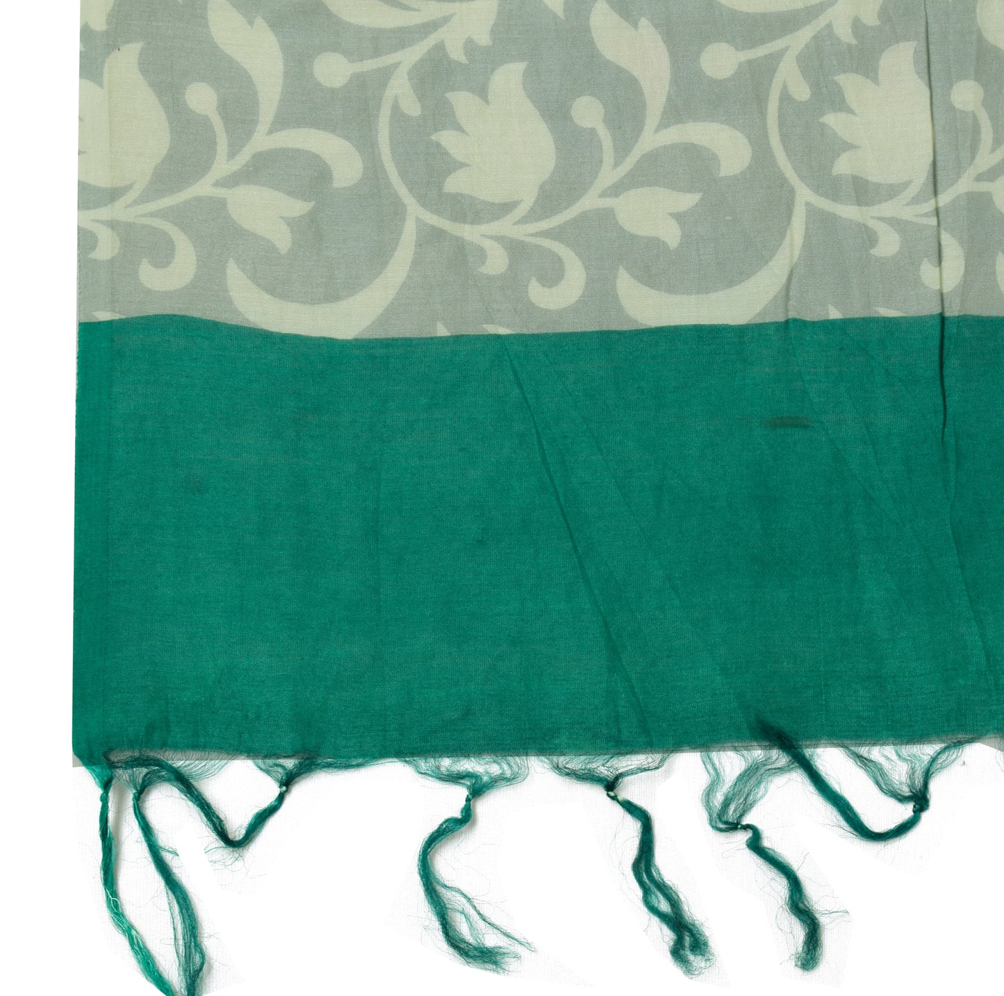 Sushila Vintage Green Dupatta Pure Cotton Printed Long Stole