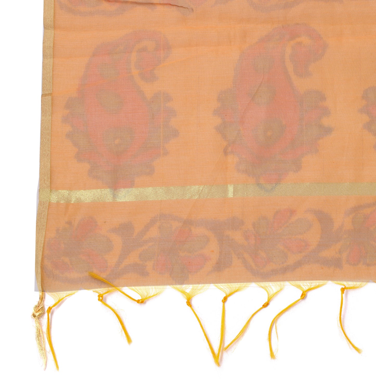 Sushila Vintage Rust Indian Dupatta Blend Silk Printed Long Stole Wrap Scarves