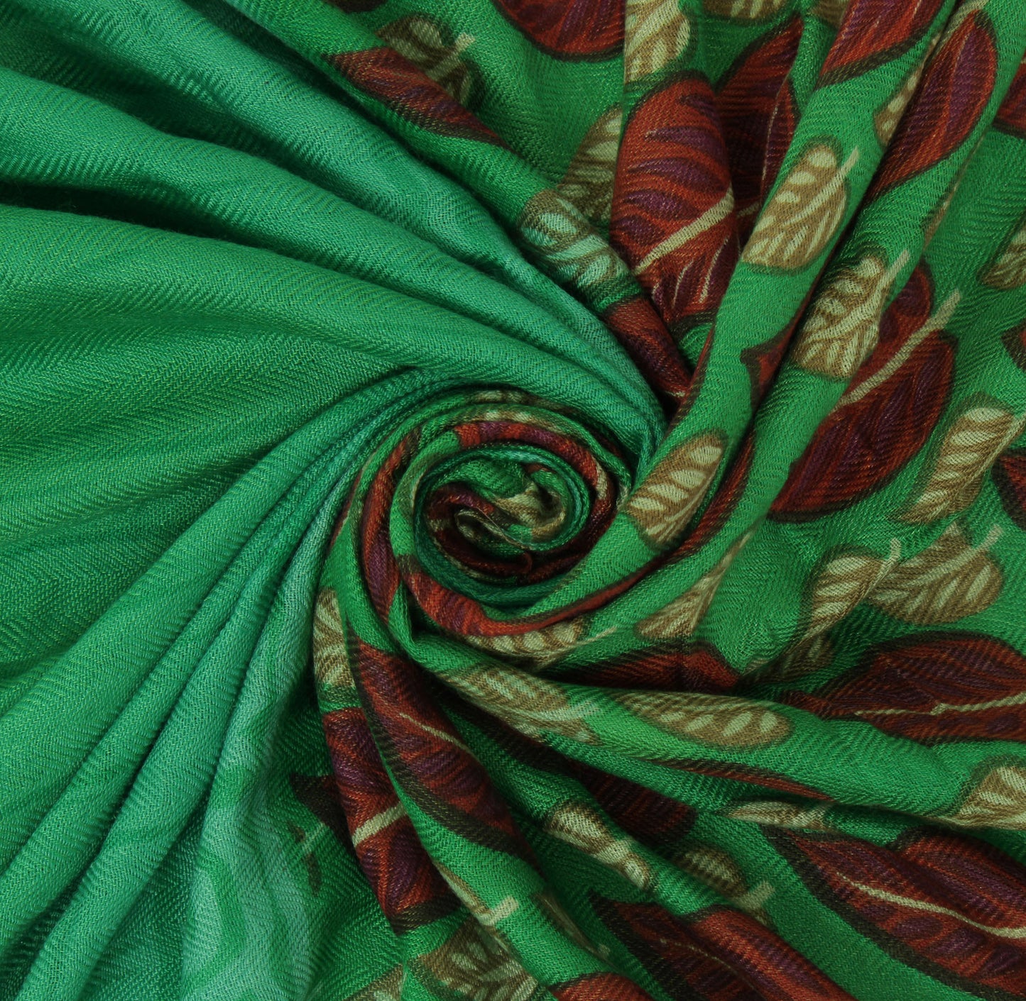 Sushila Vintage Green Indian Dupatta 100% Pure Woolen Printed Long Stole Hijab