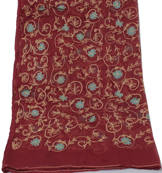 Sushila Vintage Dupatta Blend Chiffon Silk Embroidered Long Stole Scarf Scarves