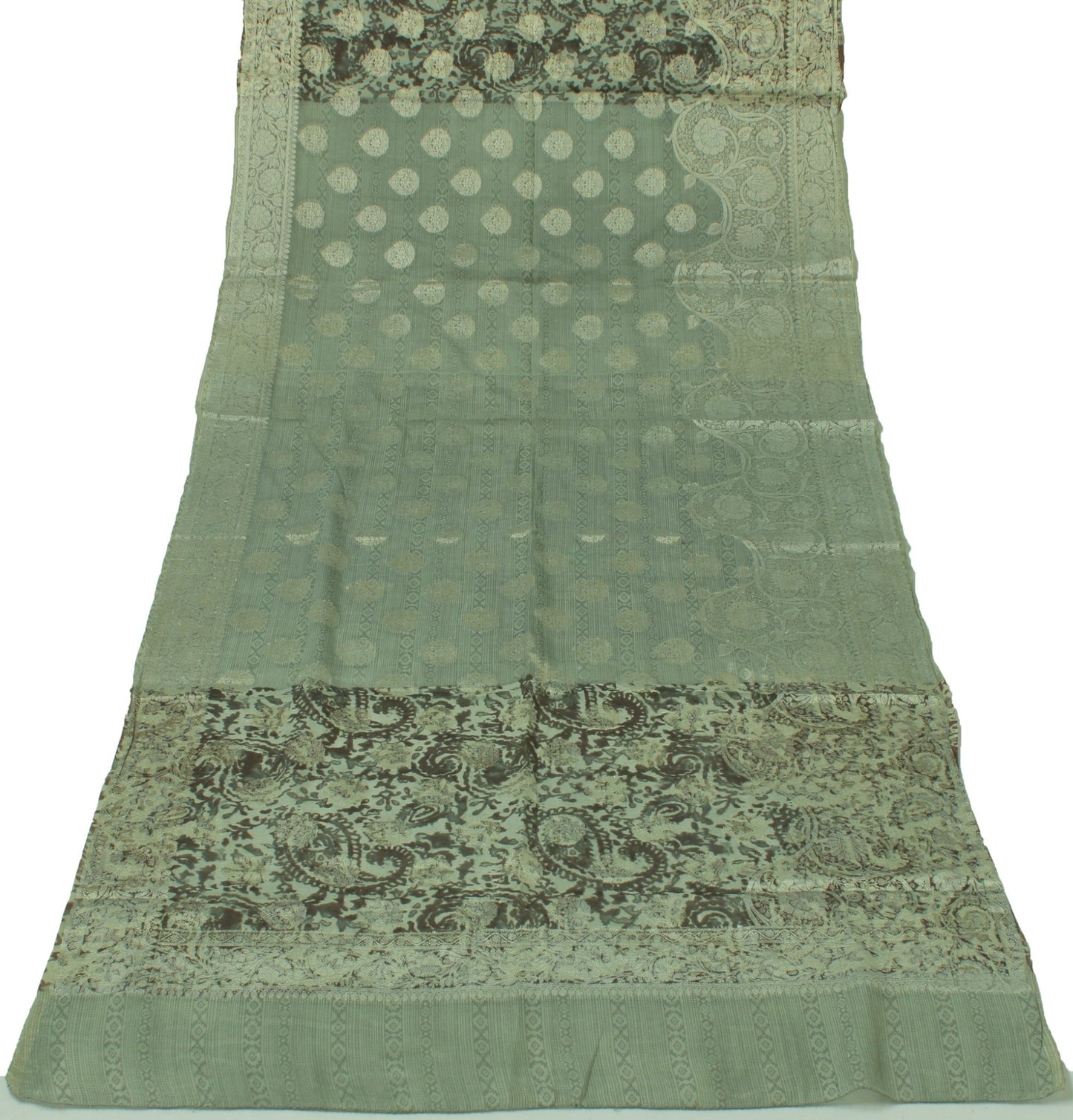 Sushila Vintage Gary Indian Dupatta Blend Silk Woven & Printed Long Stole Hijab