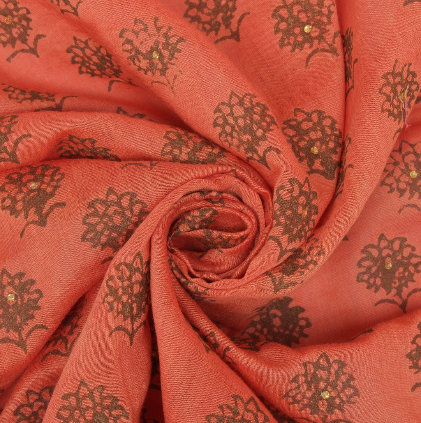 Sushila Vintage Peach Indian Dupatta Blend Cotton Printed Long Stole Scraves