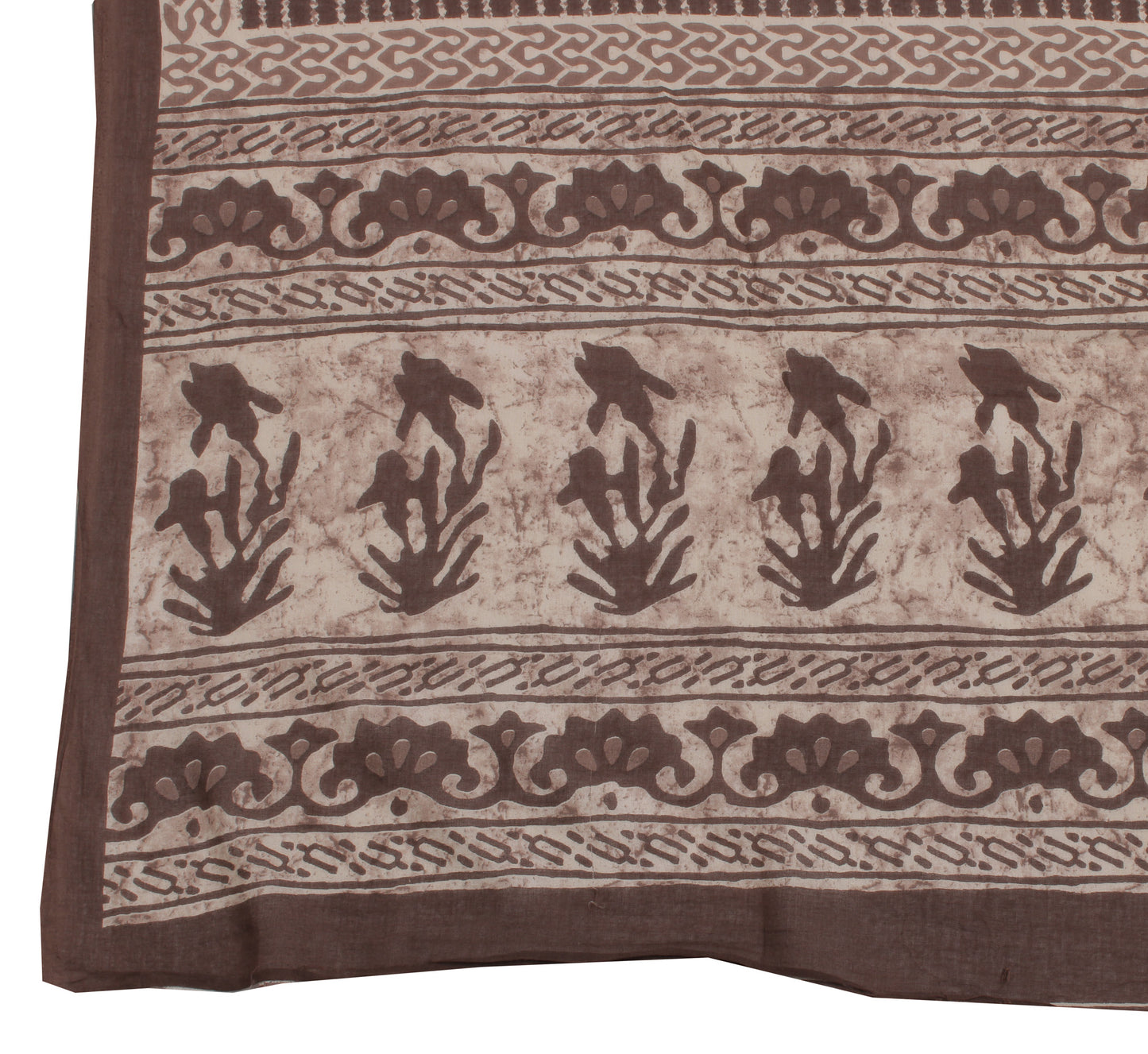 Sushila Vintage Brown Indian Dupatta 100% Pure Cotton Printed Long Stole Hijab