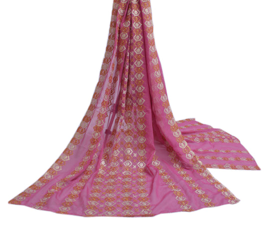 Sushila Vintage Mauve Dupatta Blend Georgette Silk Embroidered Long Stole Veil