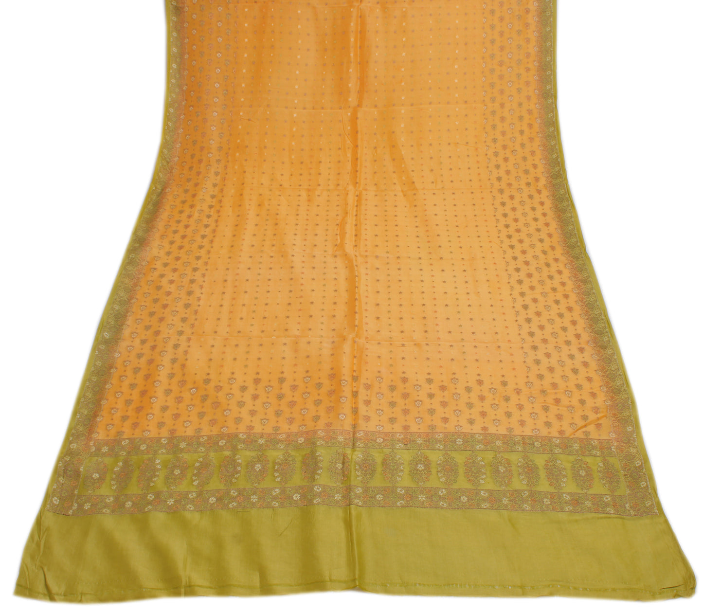 Sushila Vintage Light Orange Dupatta Pure Georgette Silk Woven Long Stole Hijab