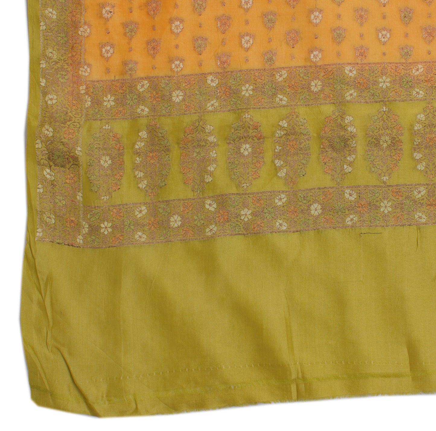 Sushila Vintage Light Orange Dupatta Pure Georgette Silk Woven Long Stole Hijab