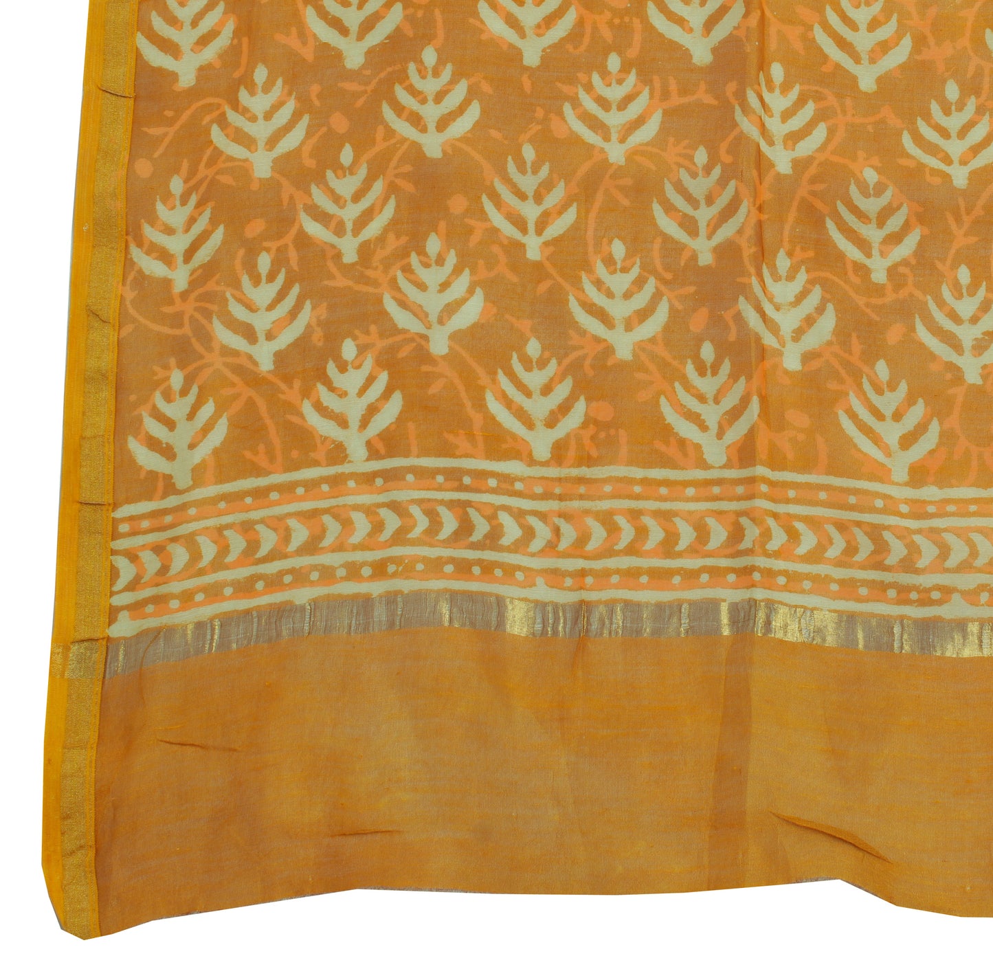 Sushila Vintage Mustard Dupatta 100% Pure Cotton Printed Long Stole Scarves