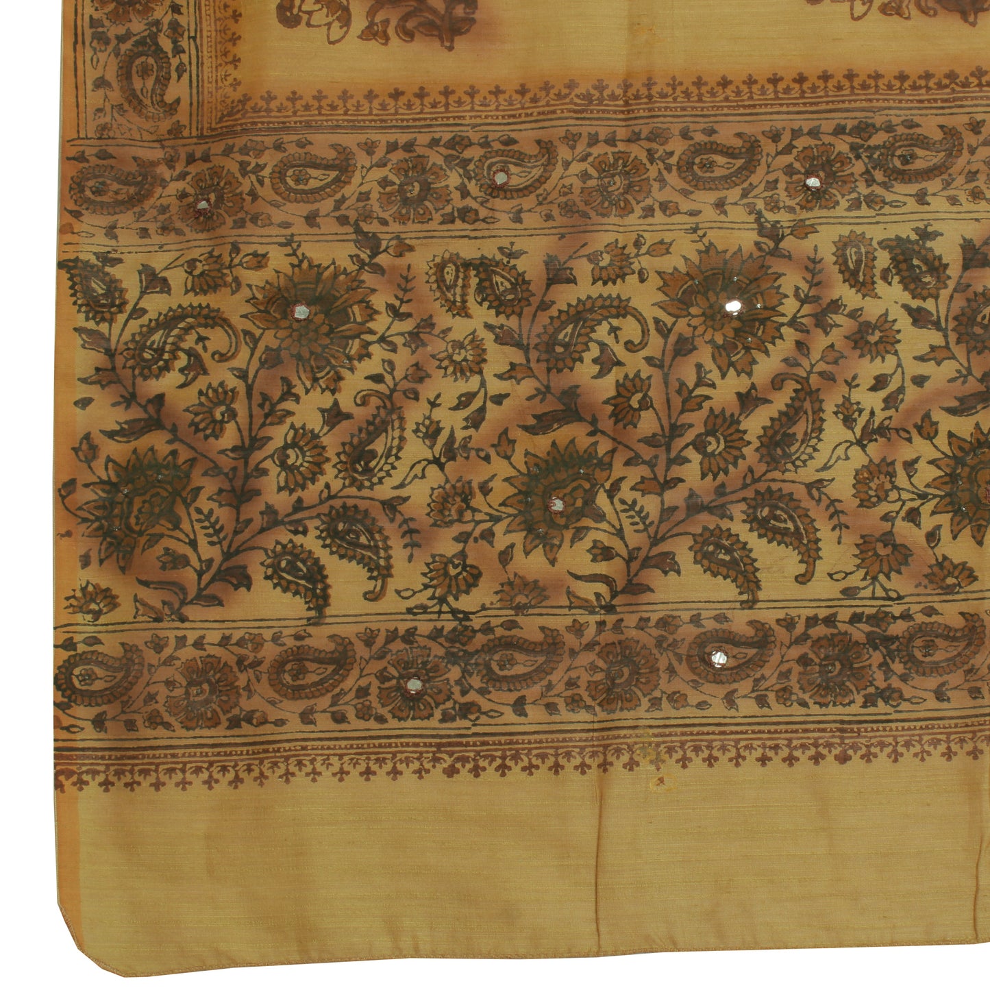 Sushila Vintage Brown Indian Dupatta Blend Cotton Printed Long Stole Scarves