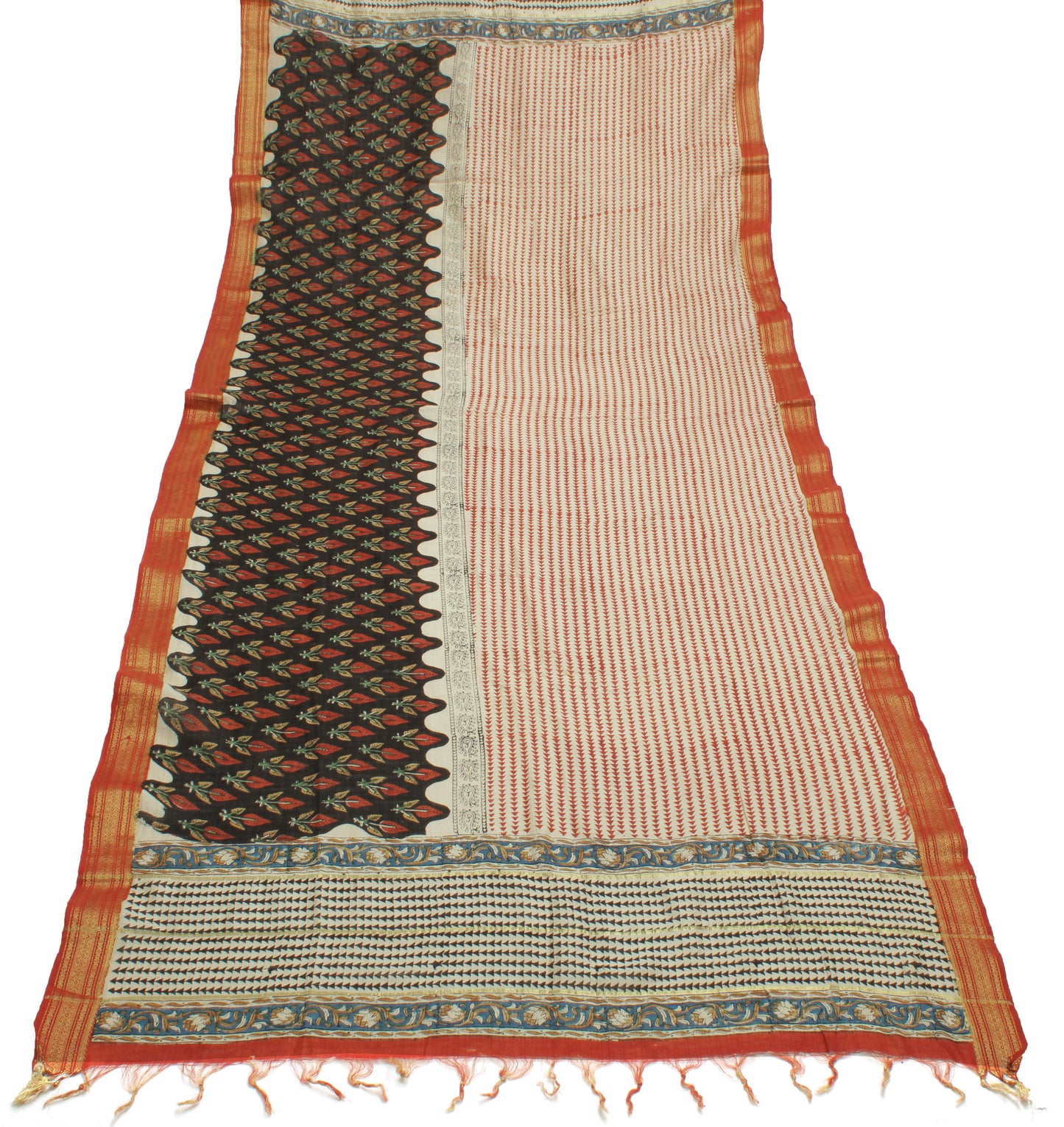 Sushila Vintage Indian Dupatta 100% Pure Cotton Printed Long Stole Hijab Scarves