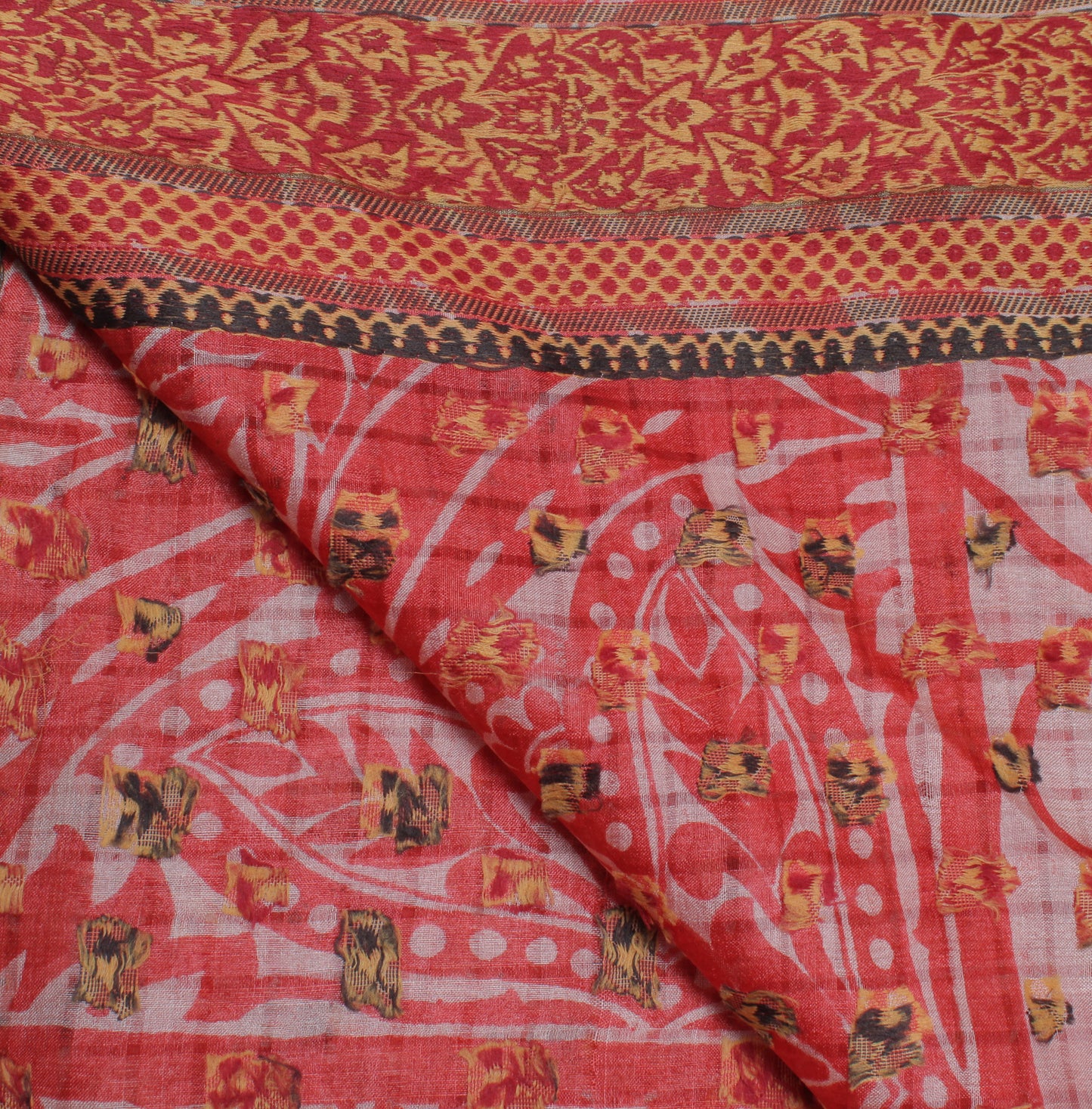 Sushila Vintage Indian Dupatta 100% Pure Silk Woven & Printed Long Stole Hijab