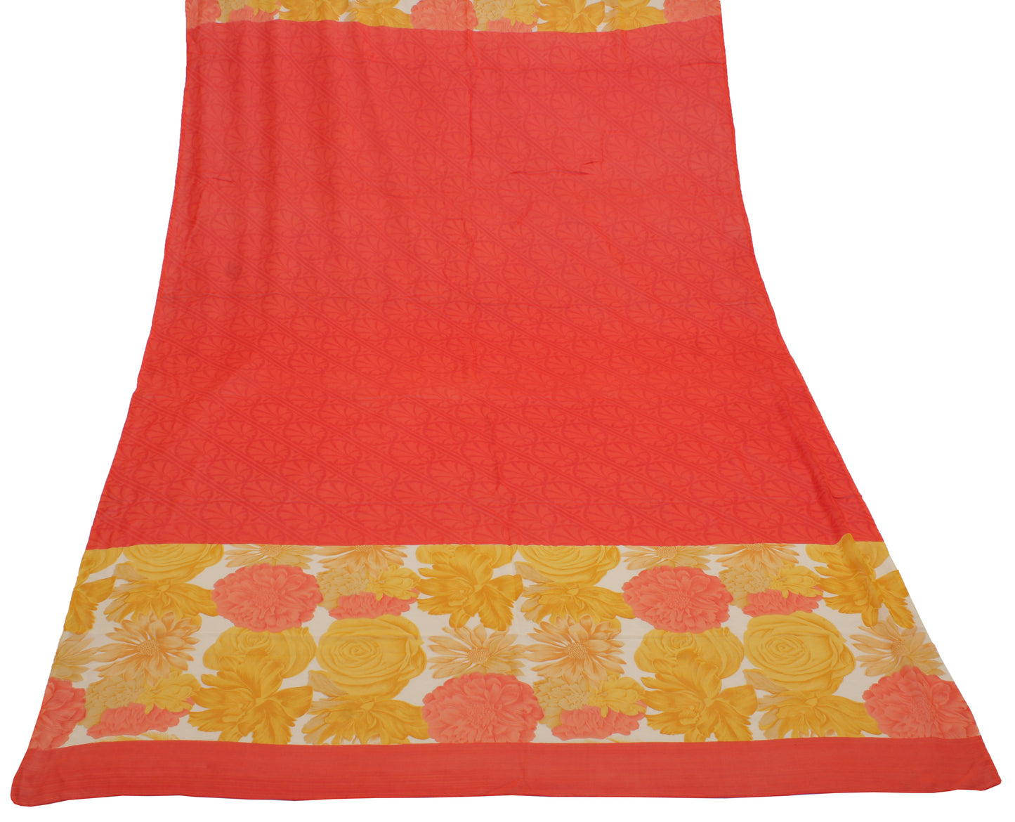 Sushila Vintage Red Dupatta Pure Georgette Silk Printed Long Stole Scarves