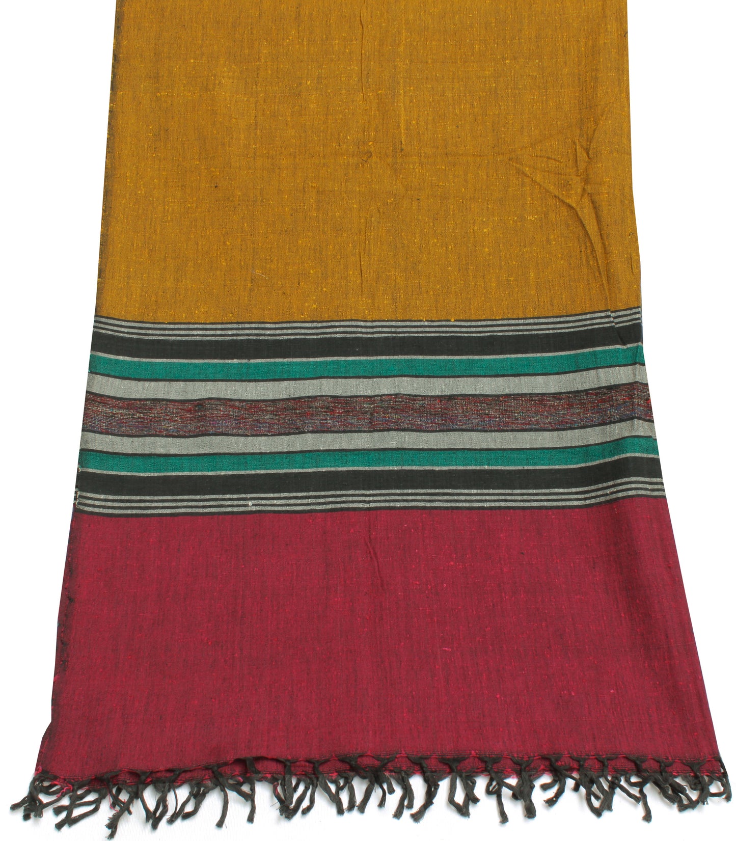 Sushila Vintage Mustard Indian Dupatta Pure Khadi Long Stole Scarves Hijab