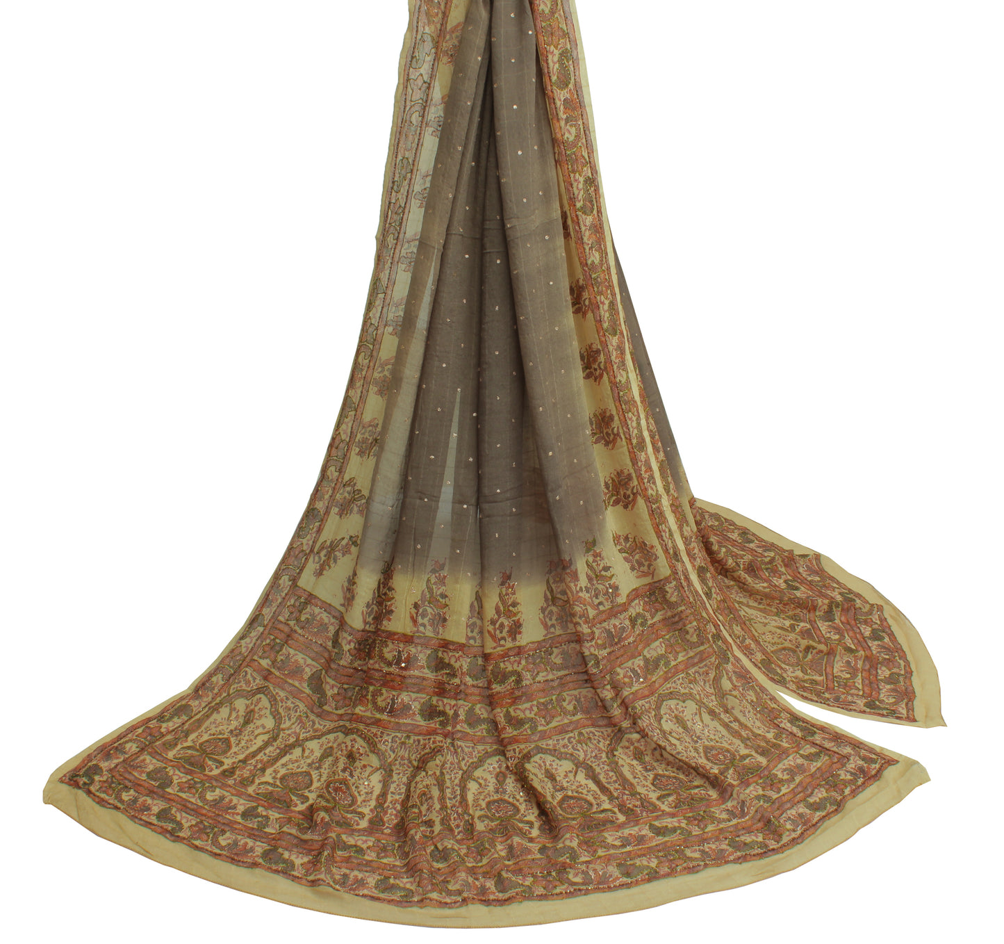 Sushila Vintage Indian Dupatta Pure Georgette Silk Woven & Printed Long Stole