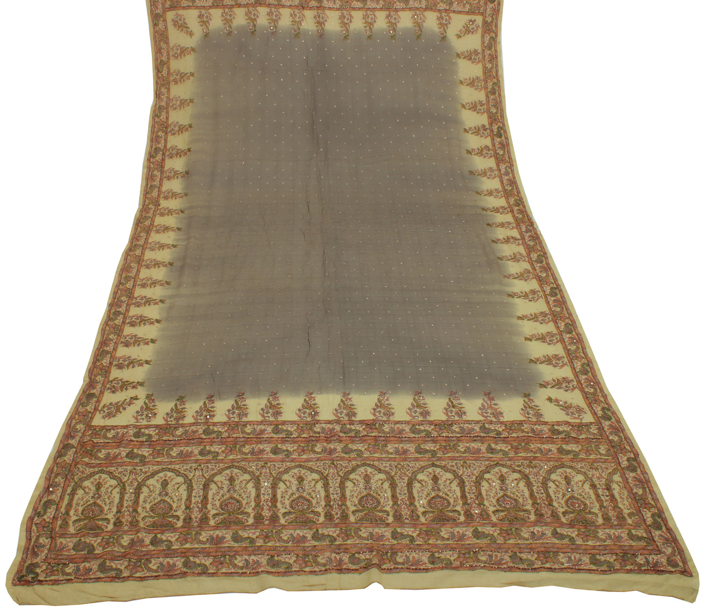 Sushila Vintage Indian Dupatta Pure Georgette Silk Woven & Printed Long Stole