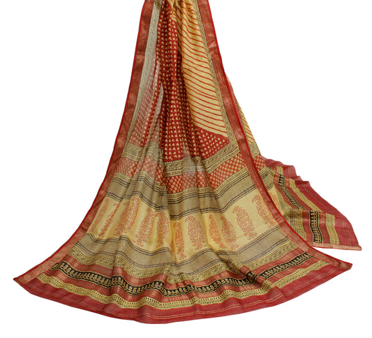 Sushila Vintage Multi-Color Indian Dupatta Pure Cotton Printed Long Stole Hijab