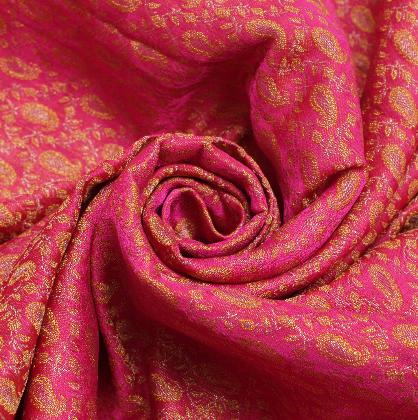 Sushila Vintage Magenta Indian Dupatta Blend Silk Paisley Woven Long Stole Hijab