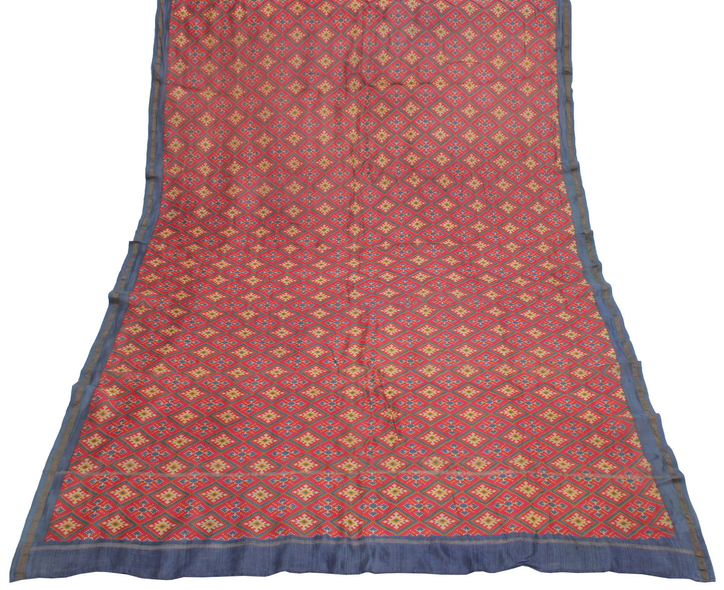 Sushila Vintage Red Indian Dupatta 100% Pure Cotton Printed Long Stole Hijab