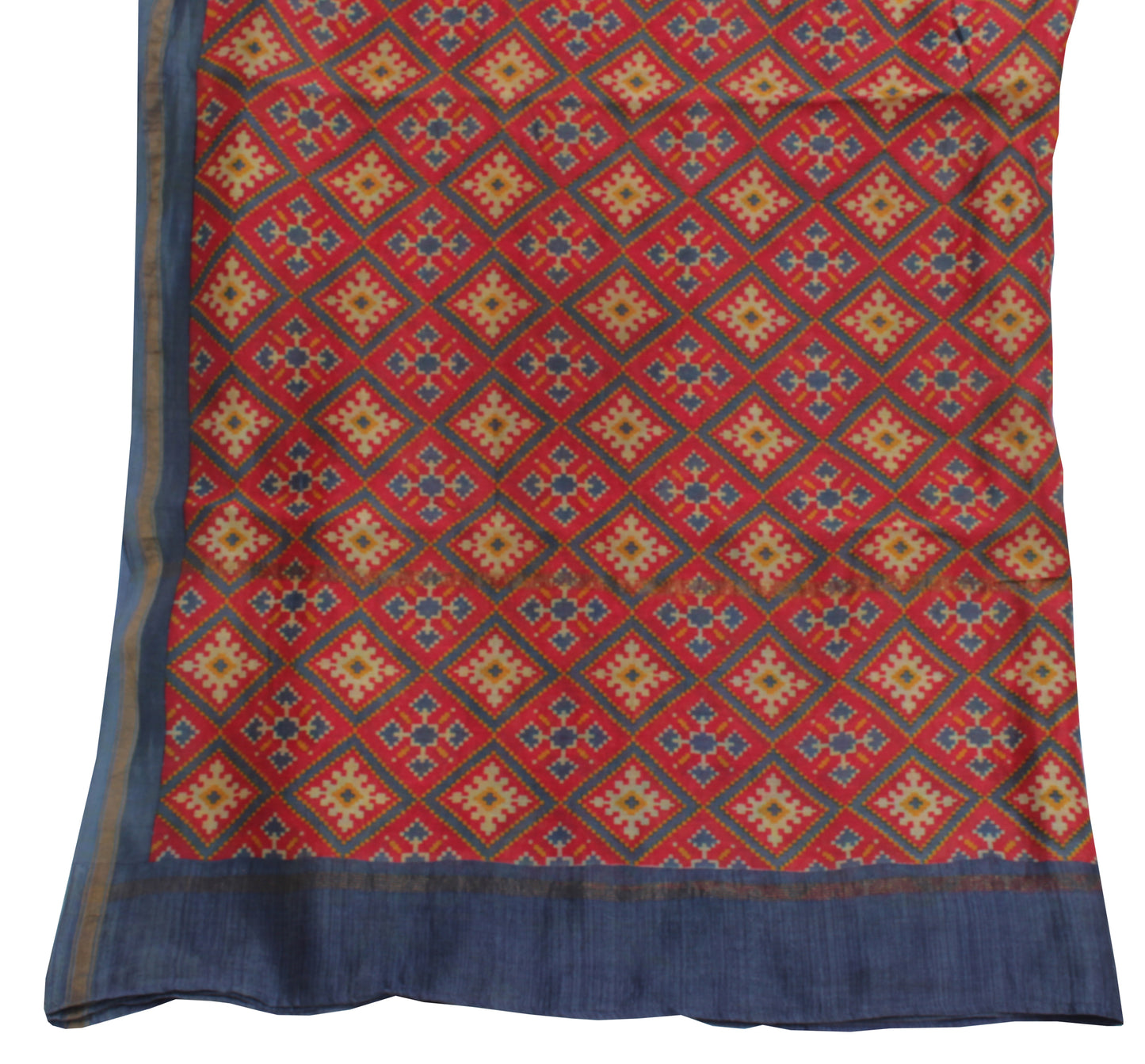 Sushila Vintage Red Indian Dupatta 100% Pure Cotton Printed Long Stole Hijab