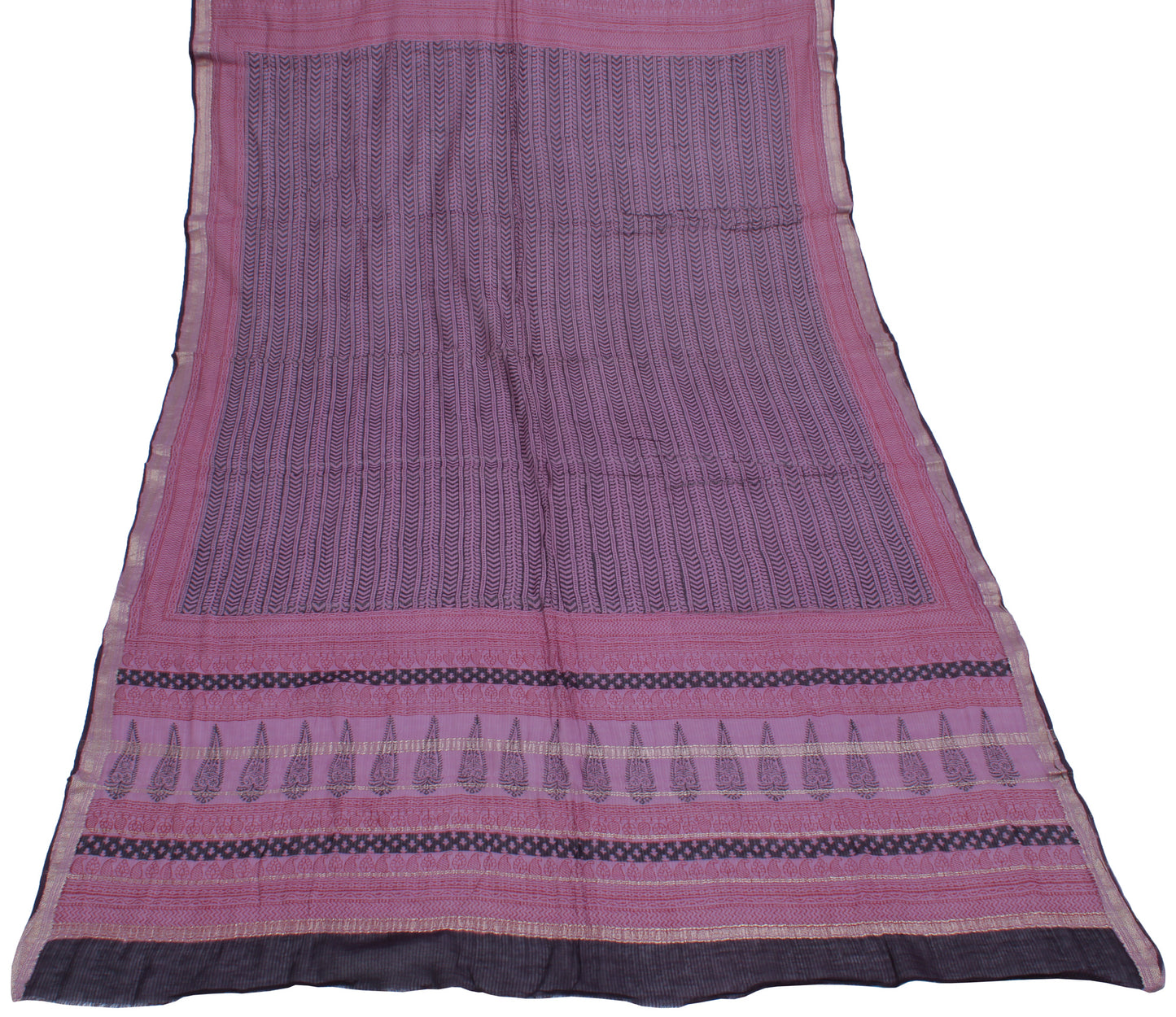 Sushila Vintage Mauve Indian Dupatta 100% Pure Cotton Printed Long Stole Hijab